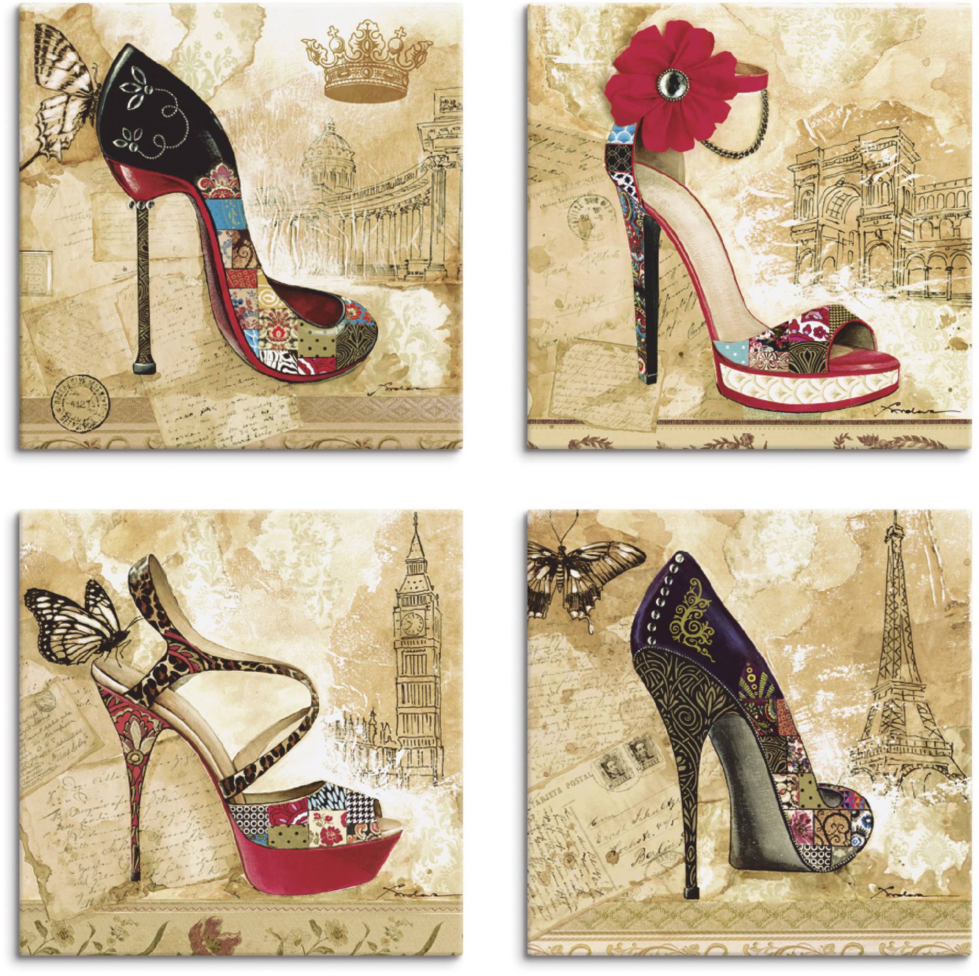Artland Leinwandbild »Veränderliche Zeiten Stiletto«, Mode, (4 St.), 4er Set, verschiedene Grössen Artland Leinwandbild »Veränderliche Zeiten Stiletto«, Mode, (4 St.), 4er Set, verschiedene Grössen von Artland
