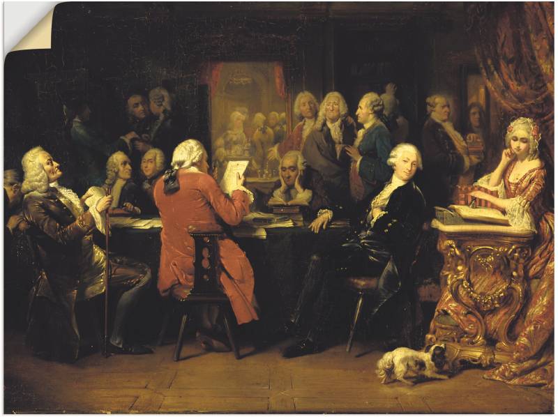 Artland Leinwandbild »Voltaire im Lesezimmer des Café Procope.«, Menschen, (1 St.), auf Keilrahmen gespannt von Artland