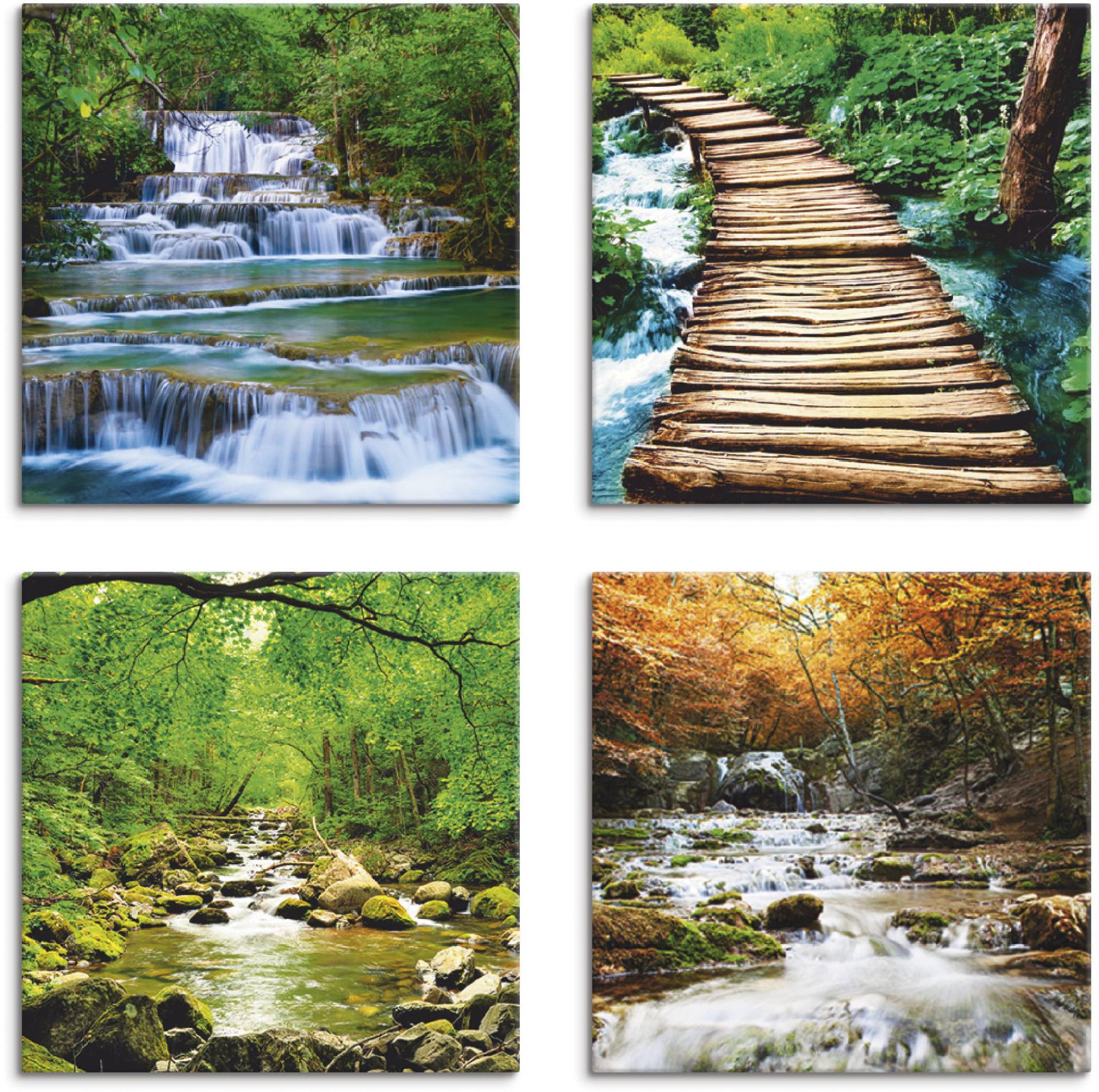 Artland Leinwandbild »Wasserfall Herbstwald Fluss Smolny«, Gewässer, (4 St.), 4er Set, verschiedene Grössen Artland Leinwandbild »Wasserfall Herbstwald Fluss Smolny«, Gewässer, (4 St.), 4er Set, verschiedene Grössen von Artland