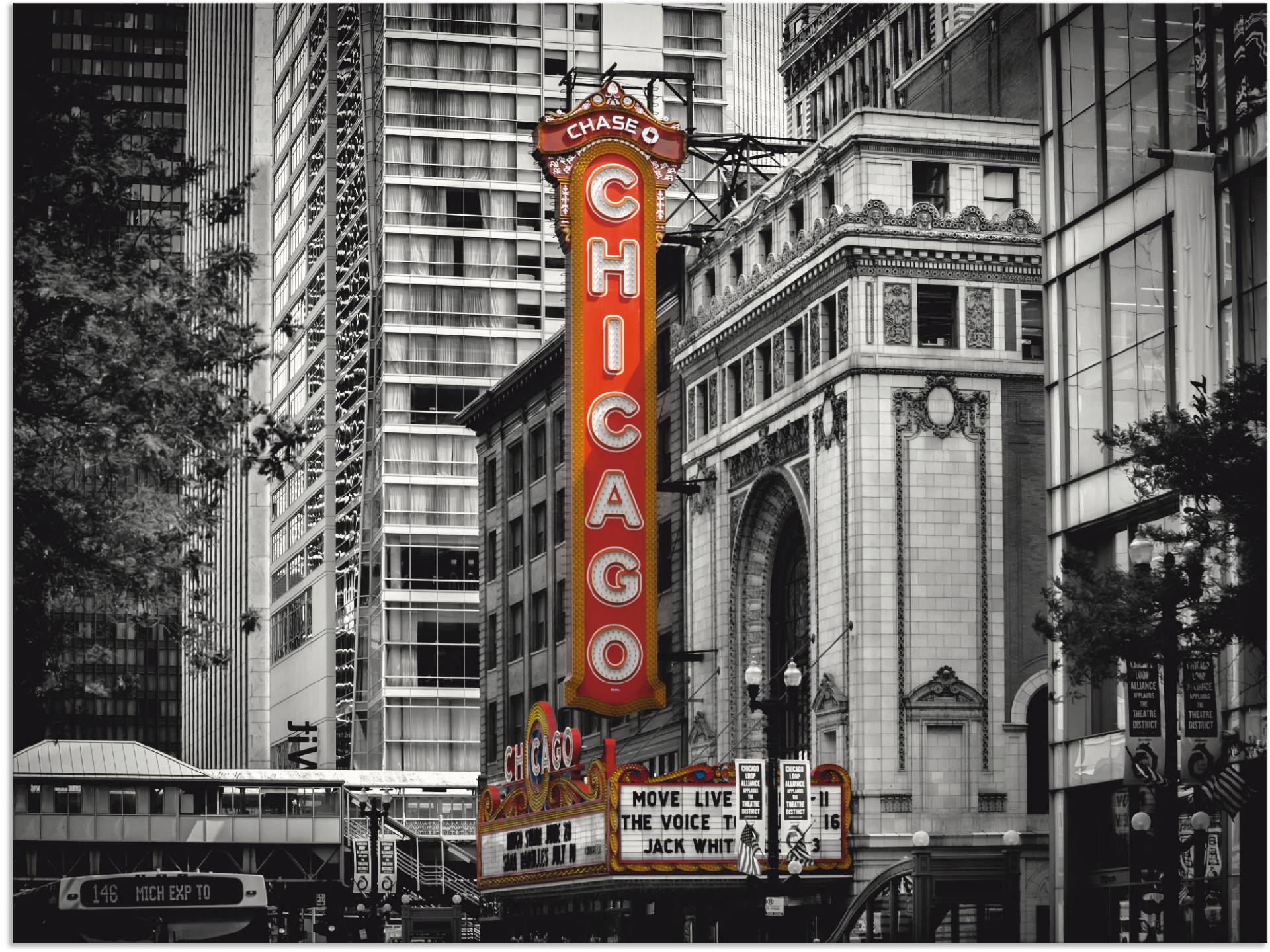 Artland Poster »Chicago I«, Amerika, (1 St.), als Alubild, Leinwandbild, Wandaufkleber oder Poster in versch. Grössen von Artland