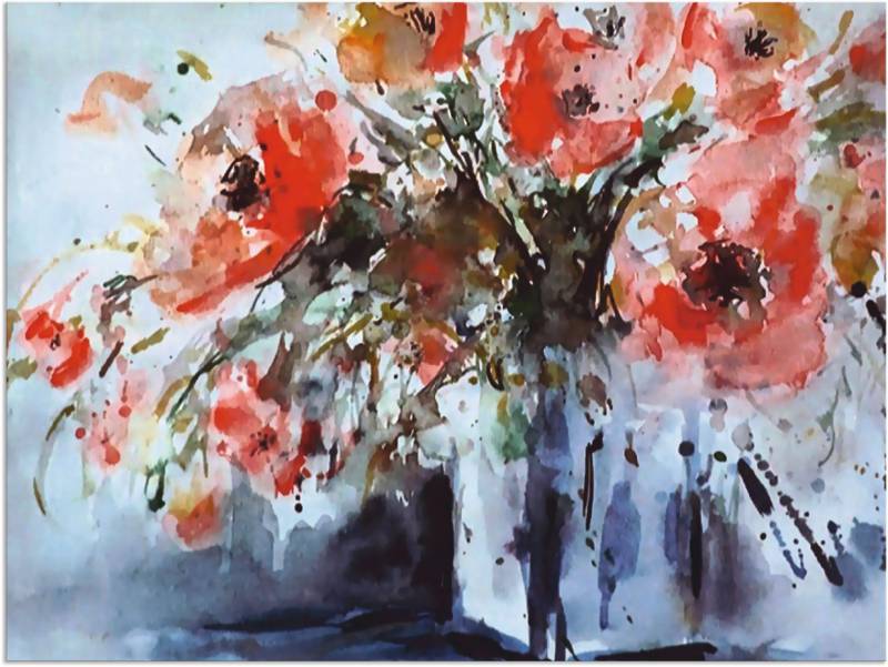 Artland Poster »Mohn in Vase«, Blumen, (1 St.), als Alubild, Leinwandbild, Wandaufkleber oder Poster in versch. Grössen von Artland