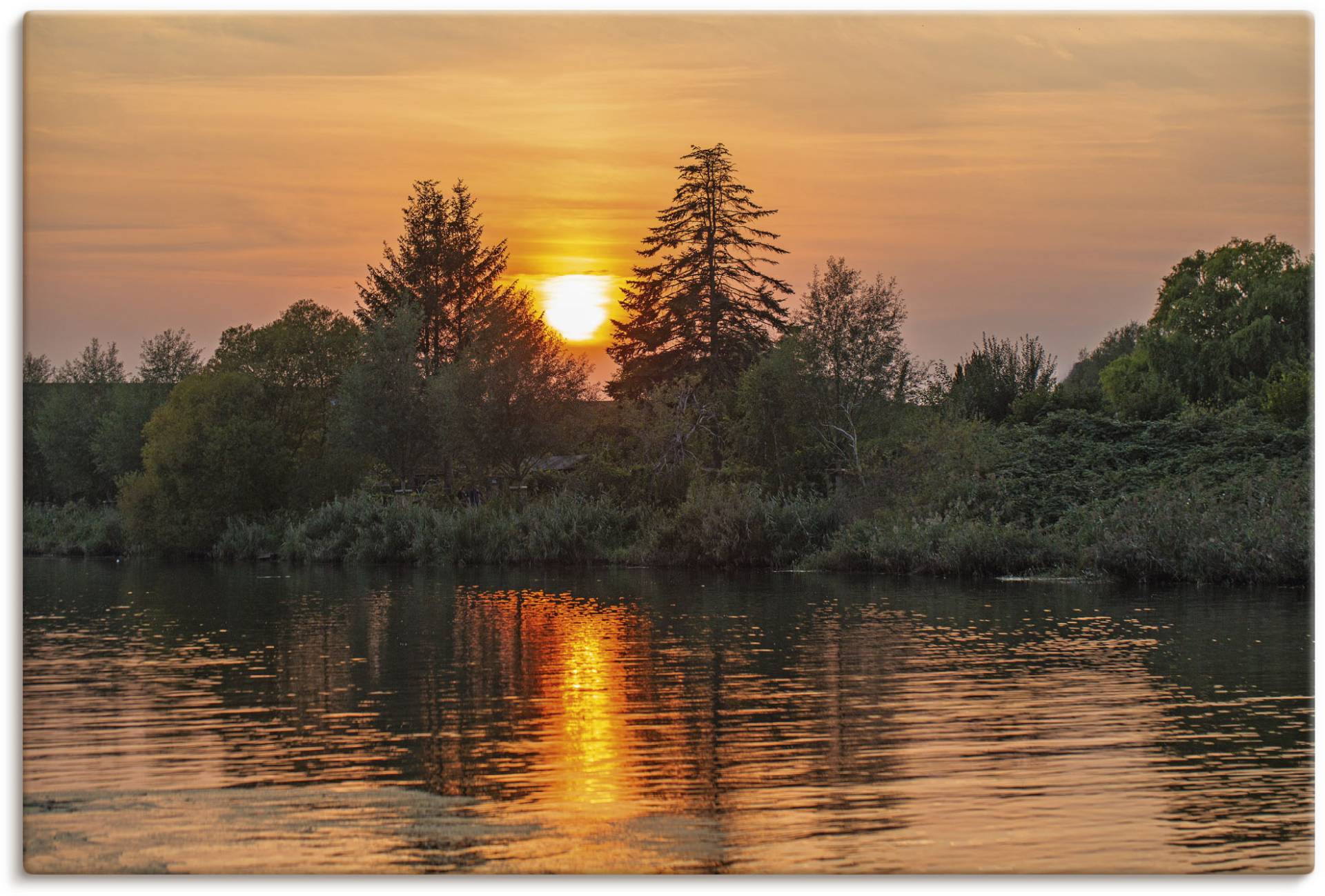 Artland Wandbild »Abendidylle Geniner Ufer Lübeck«, Bilder vom Sonnenuntergang & -aufgang (1 Stück), in vielen Grössen & Produktarten - Alubild/Outdoorbild, Leinwandbild, Poster, Wandaufkleber/Wandtattoo auch für Badezimmer geeignet von Artland