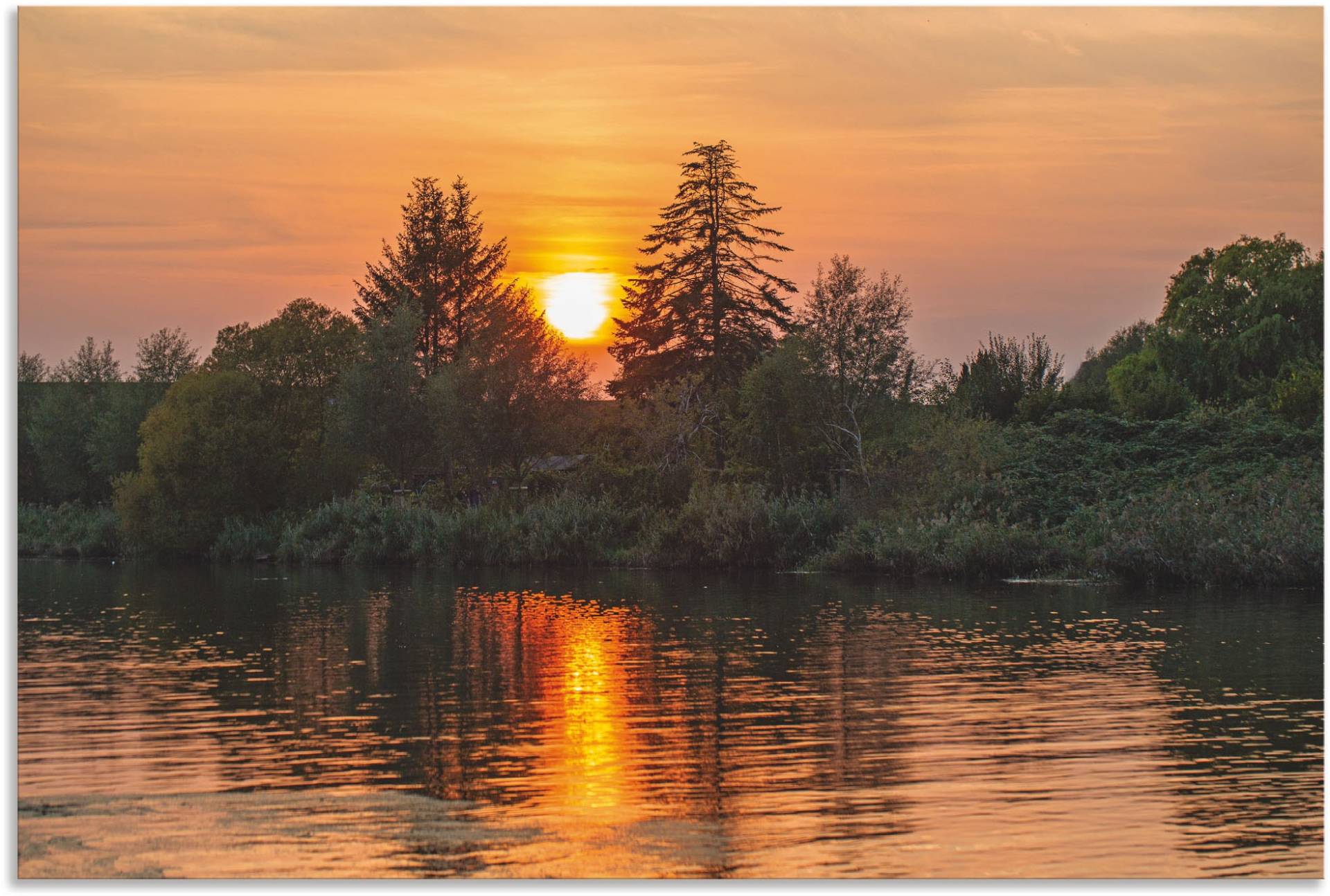 Artland Wandbild »Abendidylle Geniner Ufer Lübeck«, Bilder vom Sonnenuntergang & -aufgang (1 Stück), in vielen Grössen & Produktarten - Alubild/Outdoorbild, Leinwandbild, Poster, Wandaufkleber/Wandtattoo auch für Badezimmer geeignet von Artland