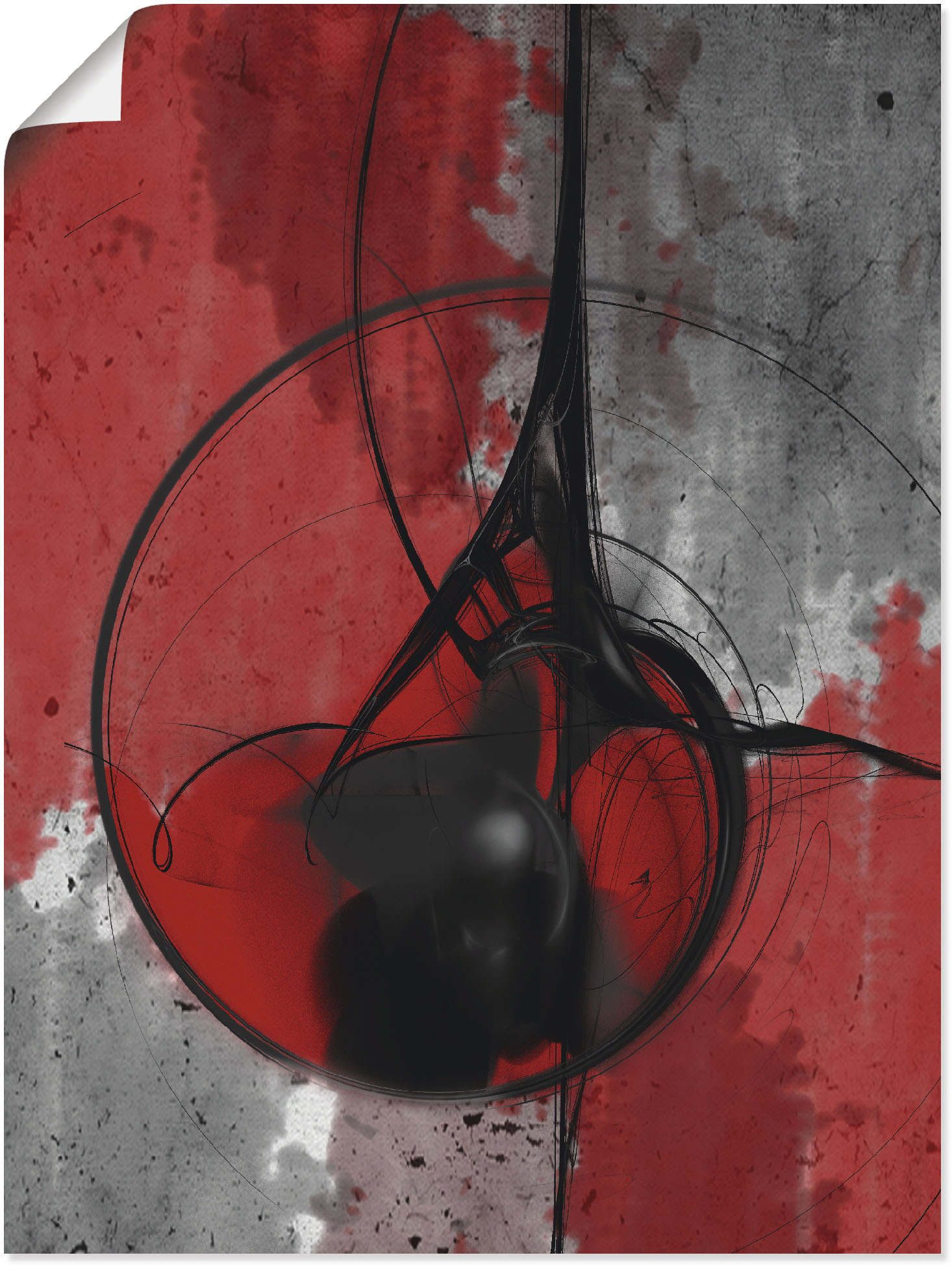 Artland Wandbild »Abstrakt in rot und schwarz«, Gegenstandslos, (1 St.) von Artland