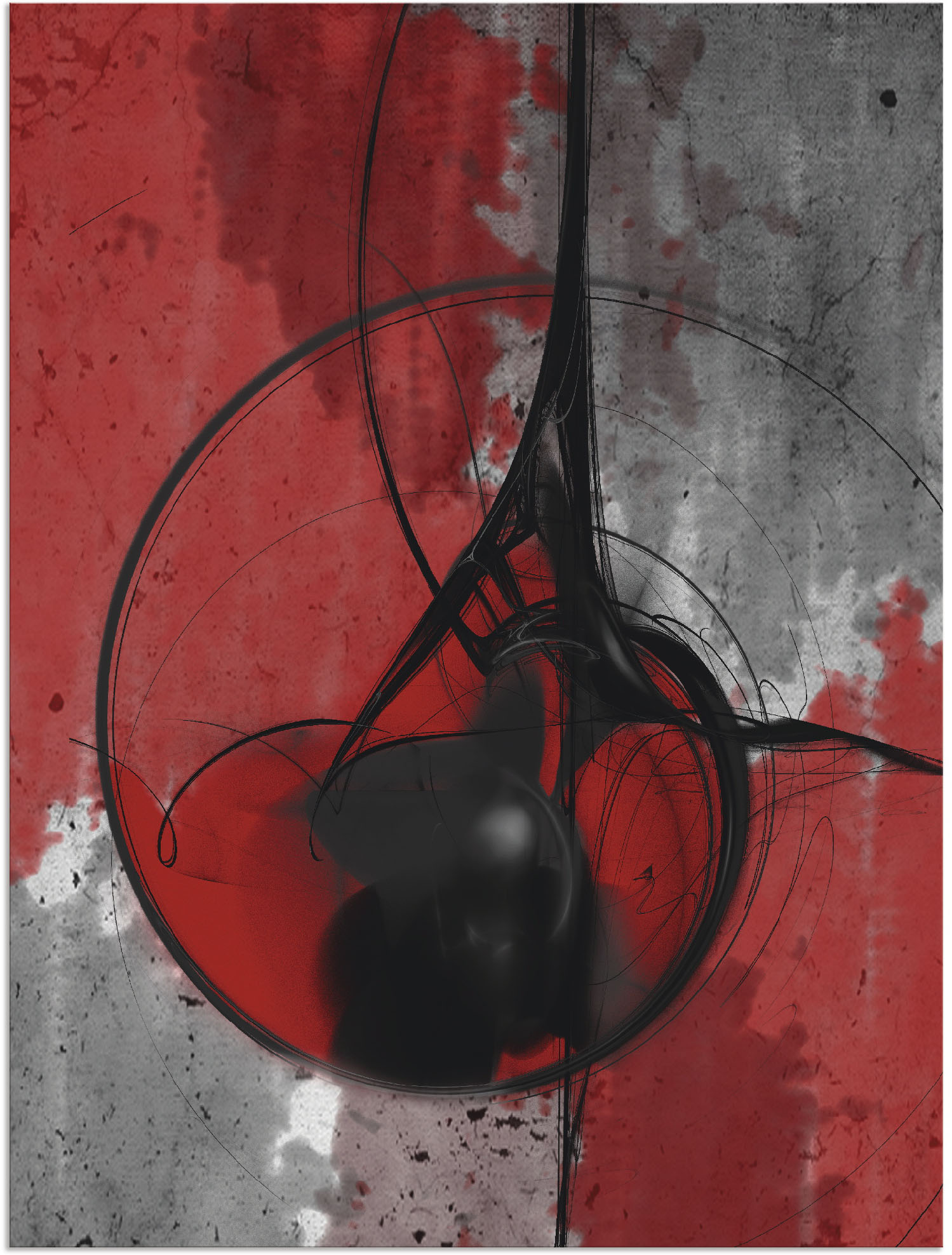 Artland Wandbild »Abstrakt in rot und schwarz«, Gegenstandslos, (1 St.) von Artland