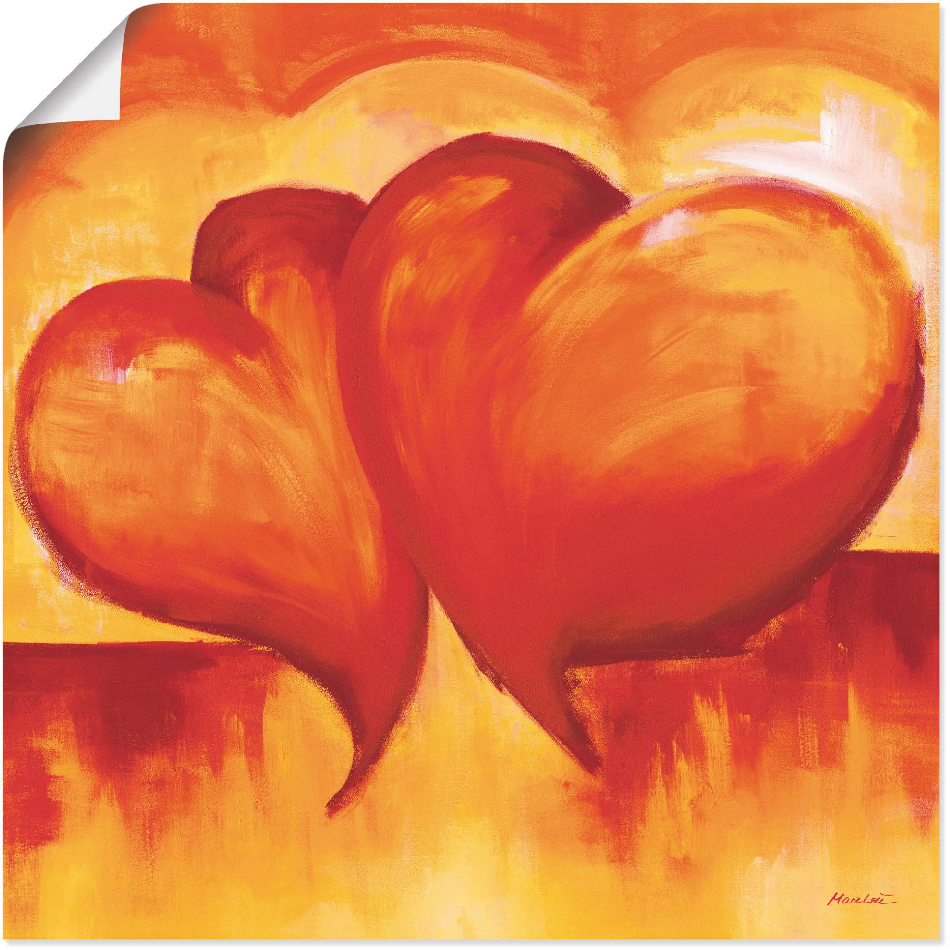 Artland Wandbild »Abstrakte Herzen - Orange«, Herzen, (1 St.), als Leinwandbild, Poster in verschied. Grössen Artland Wandbild »Abstrakte Herzen - Orange«, Herzen, (1 St.), als Leinwandbild, Poster in verschied. Grössen von Artland