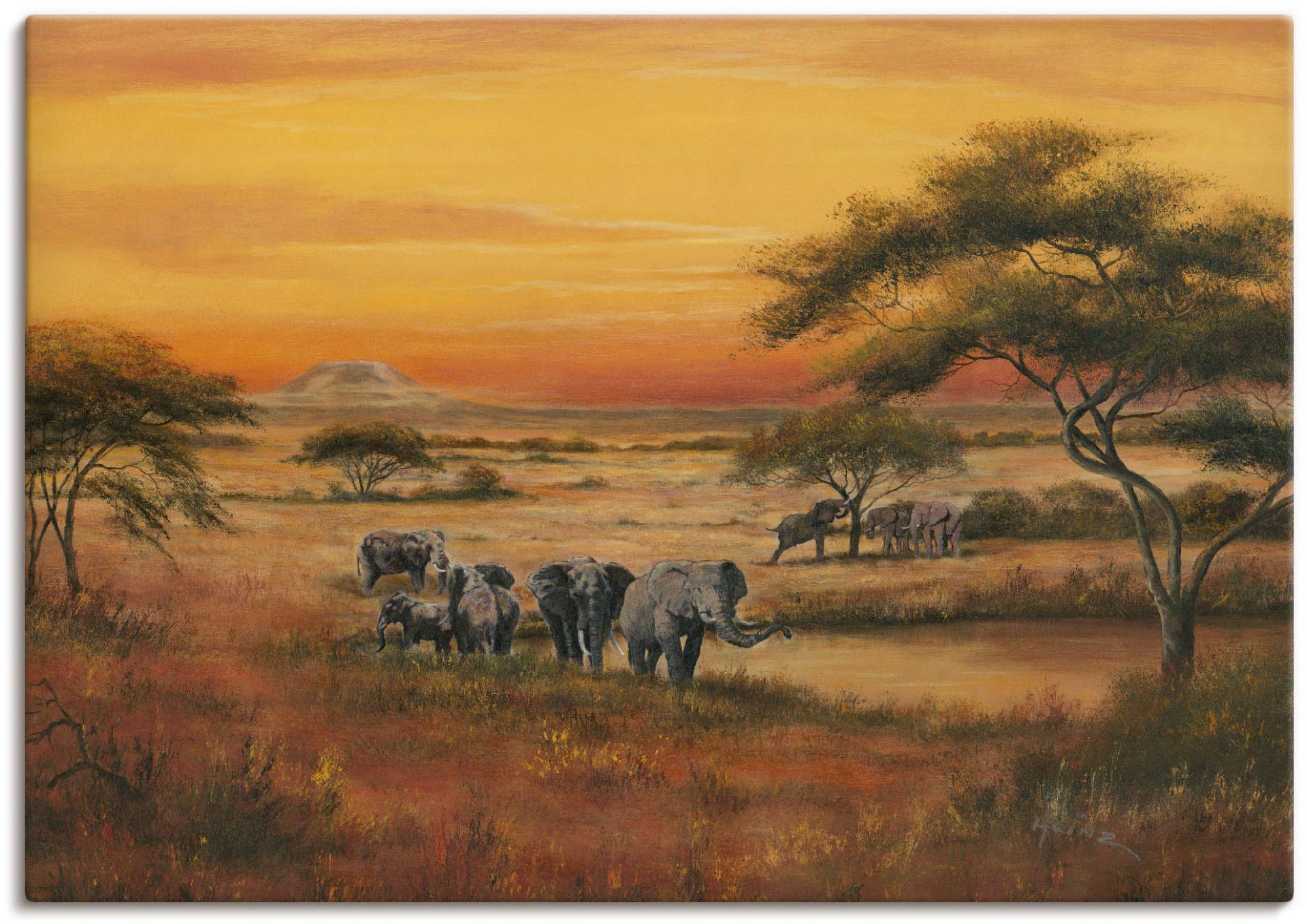 Artland Wandbild »Afrika Elefanten«, Afrika, (1 St.) von Artland