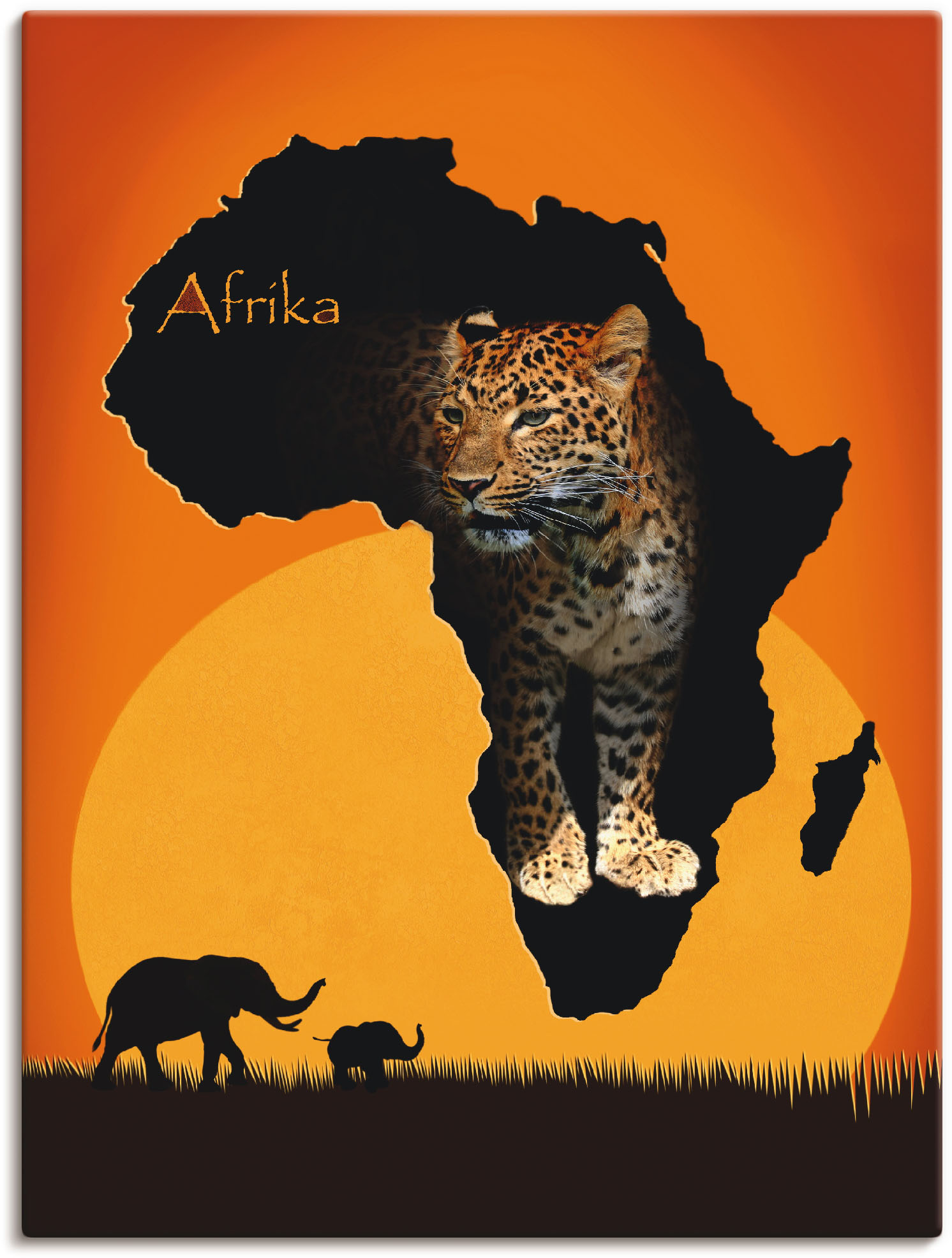 Artland Wandbild »Afrika der schwarze Kontinent«, Wildtiere, (1 St.) von Artland
