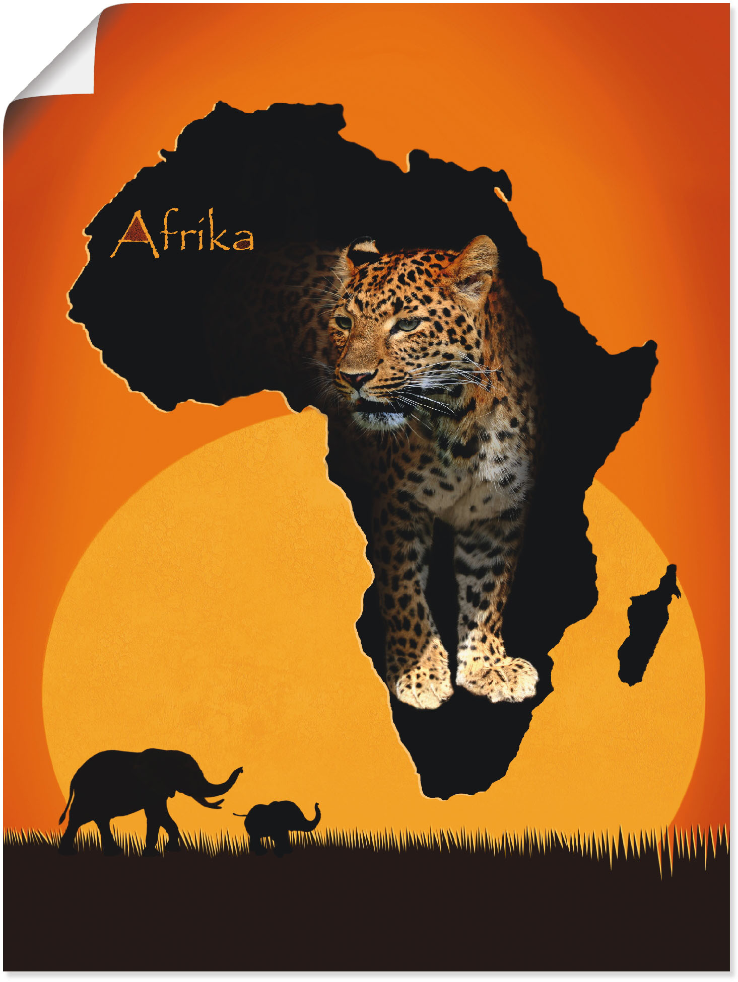 Artland Wandbild »Afrika der schwarze Kontinent«, Wildtiere, (1 St.) von Artland