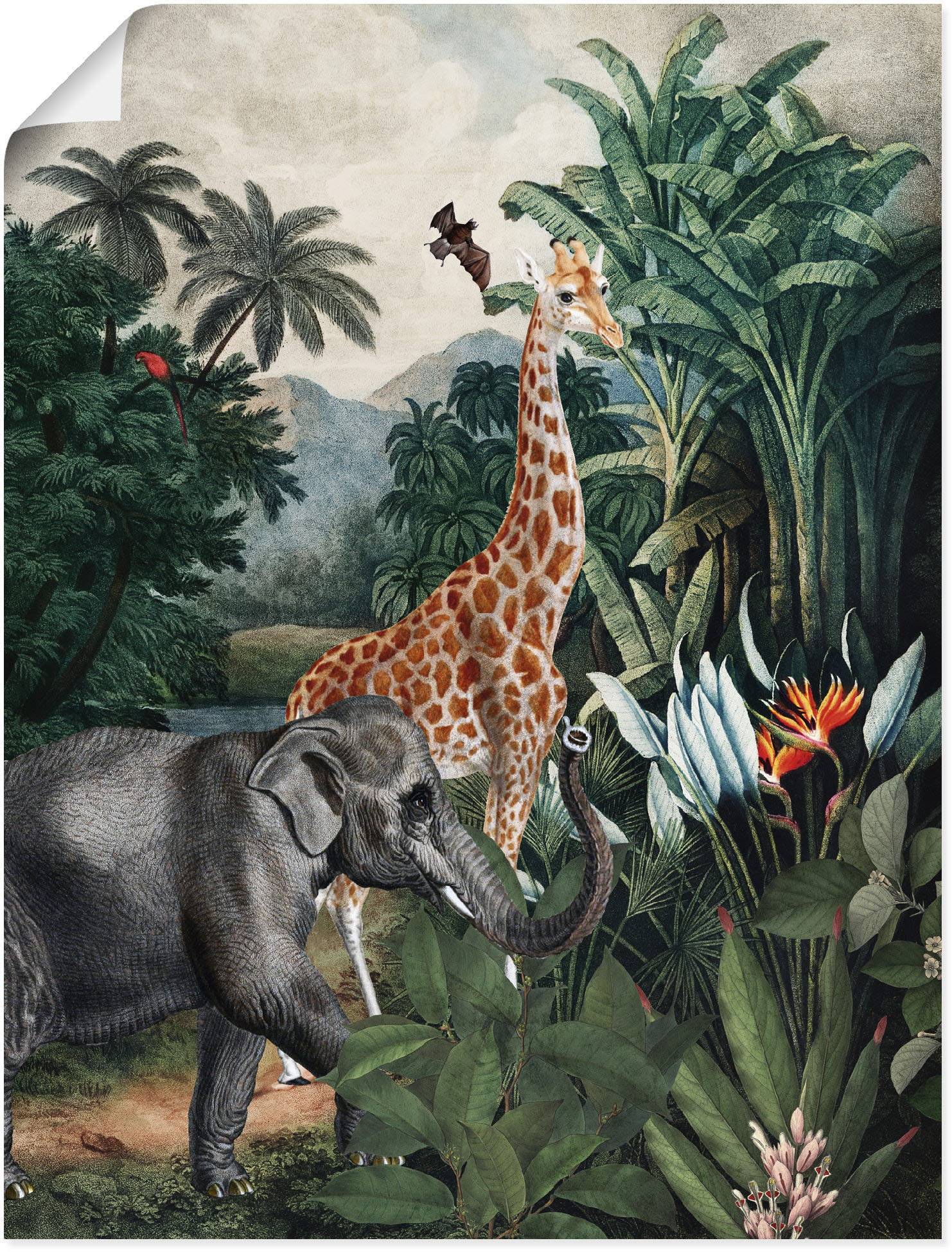 Artland Wandbild »Afrikanischer Dschungel«, Wildtiere, (1 St.), als Alubild, Outdoorbild, Leinwandbild, Poster in verschied. Grössen von Artland