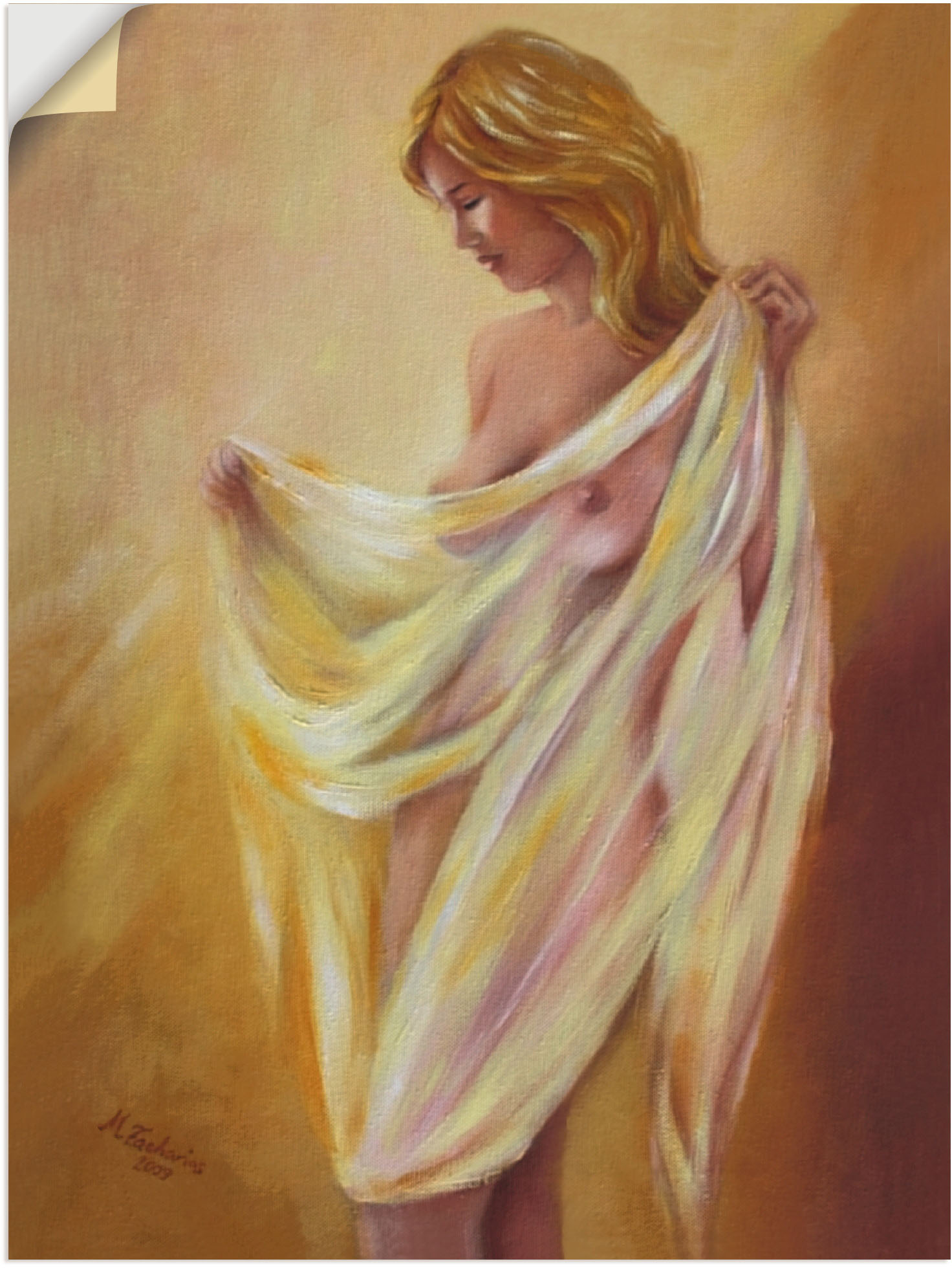 Artland Wandbild »Akt mit Tuch«, Frau, (1 St.), als Leinwandbild, Poster, Wandaufkleber in verschied. Grössen von Artland
