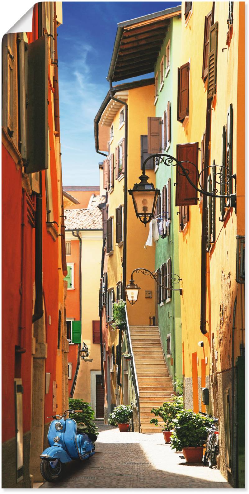 Artland Wandbild »Altstadtgasse Riva del Garda«, Architektonische Elemente, (1 St.), als Leinwandbild, Poster, Wandaufkleber in verschied. Grössen von Artland
