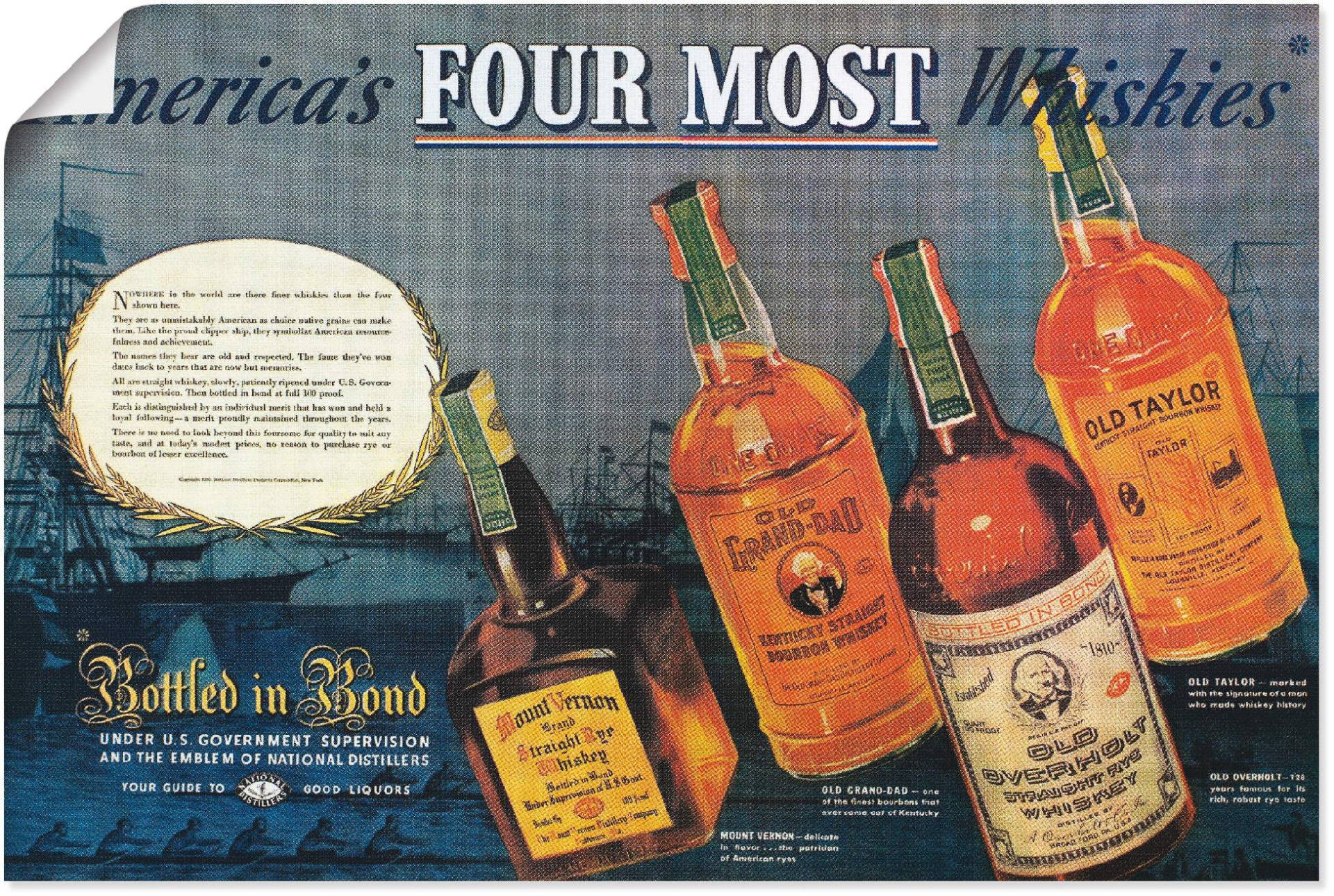 Artland Wandbild »Amerikanischer Whiskey, 1938«, Ausstellungsplakate, (1 St.) von Artland