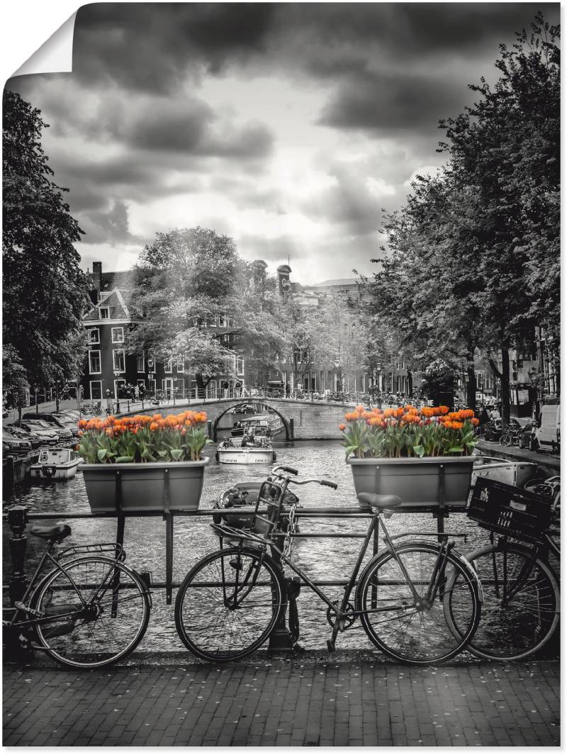 Artland Wandbild »Amsterdam Herengracht & Sonnenstrahlen«, Fahrräder, (1 St.) von Artland