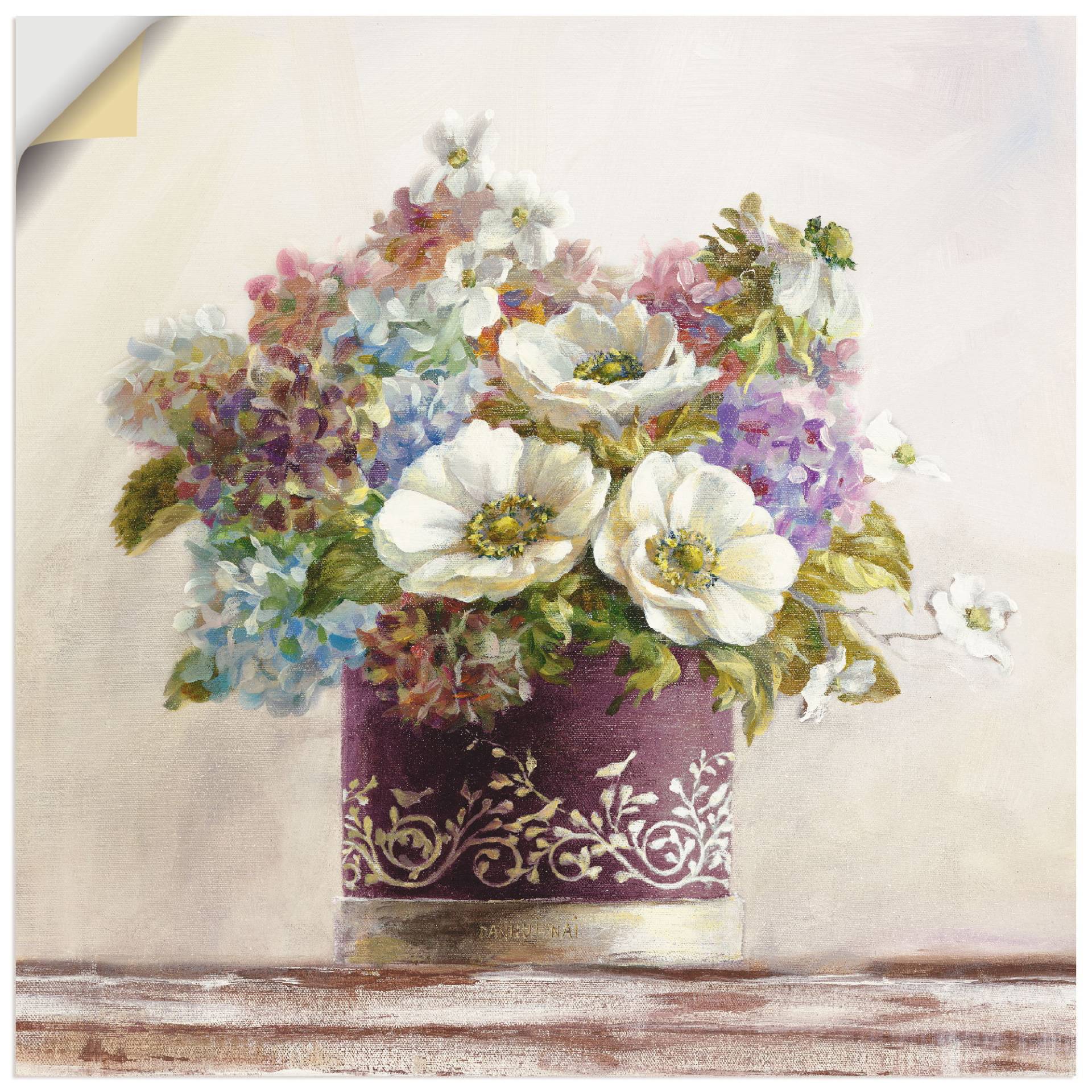 Artland Wandbild »Anemonen in Auberginer Hutschachtel«, Blumen, (1 St.), als Leinwandbild, Poster, Wandaufkleber in verschied. Grössen Artland Wandbild »Anemonen in Auberginer Hutschachtel«, Blumen, (1 St.), als Leinwandbild, Poster, Wandaufkleber in verschied. Grössen von Artland