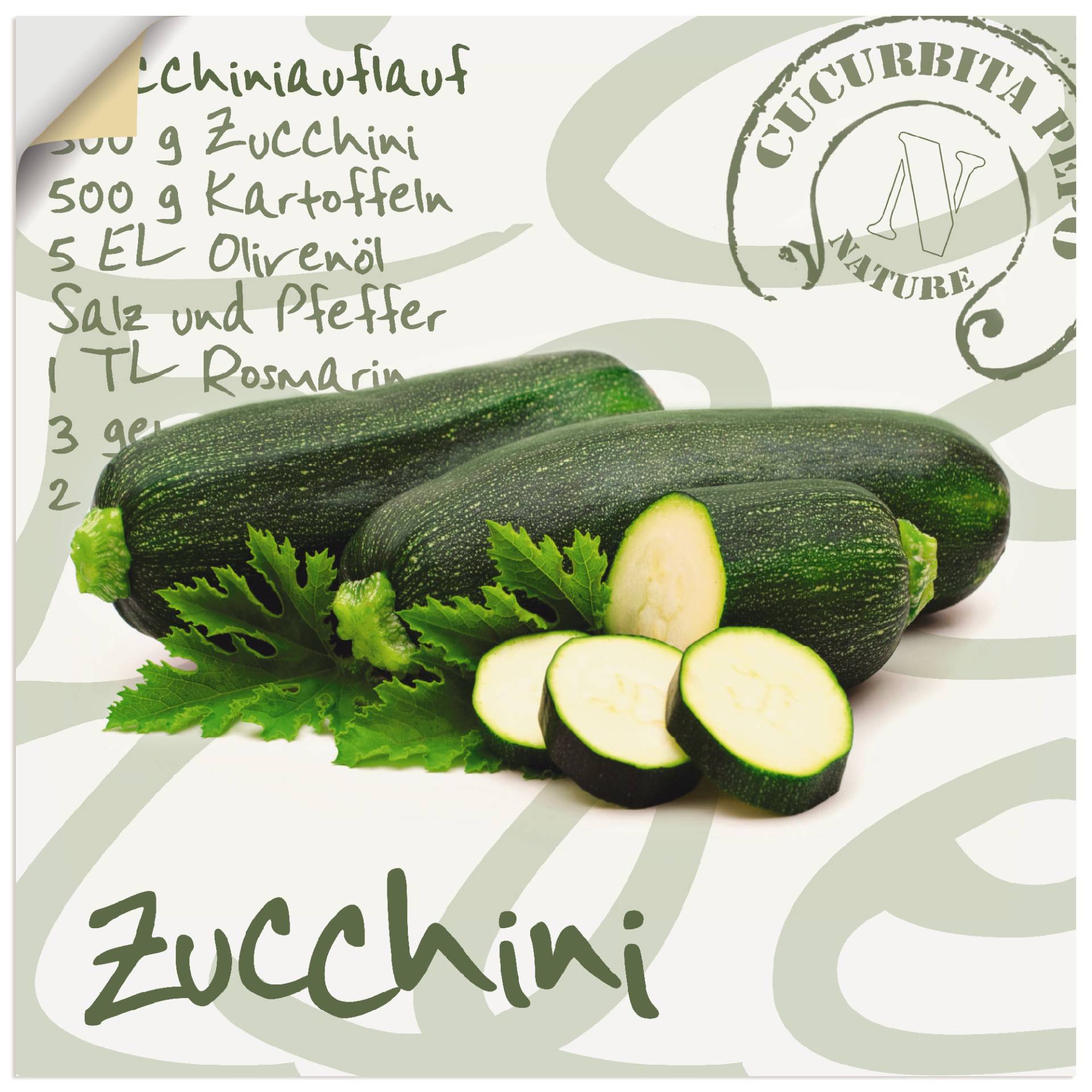 Artland Wandbild »Angeschnittene Zucchini«, Lebensmittel, (1 St.) von Artland