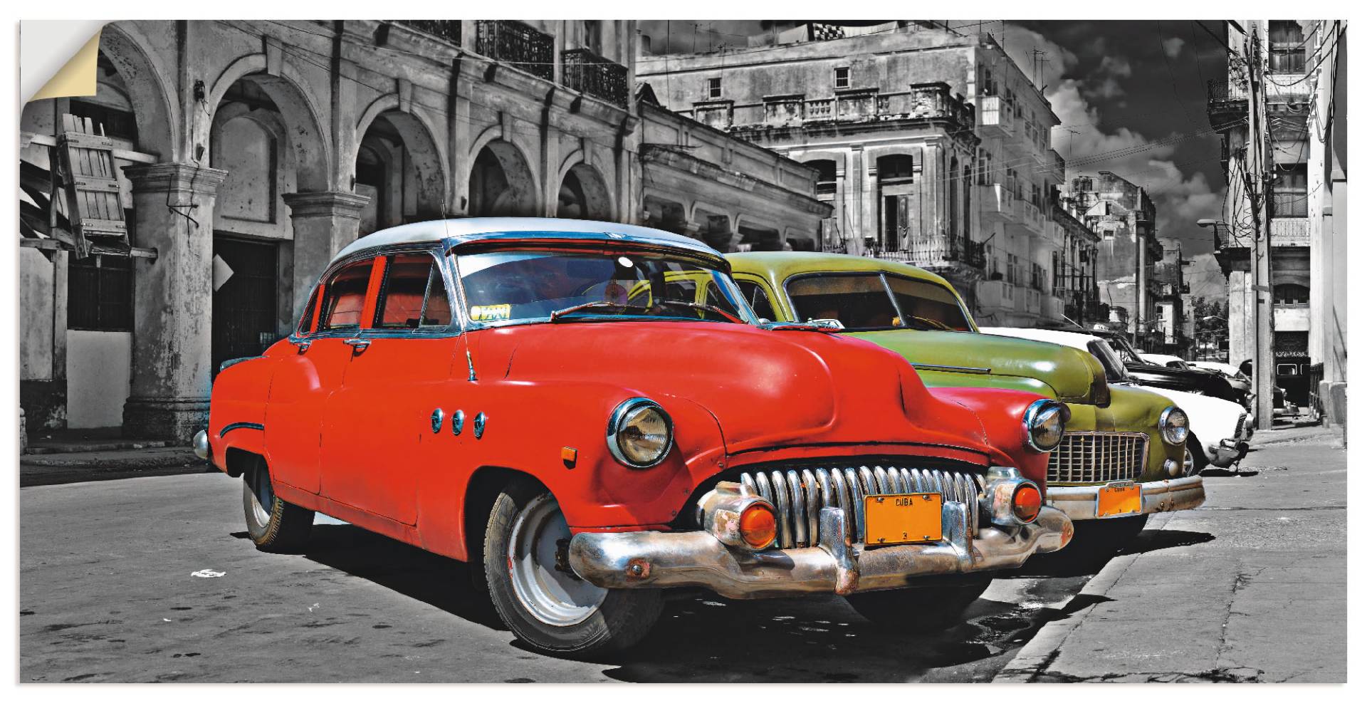 Artland Wandbild »Ansicht von bunten Havanna Autos«, Auto, (1 St.) von Artland