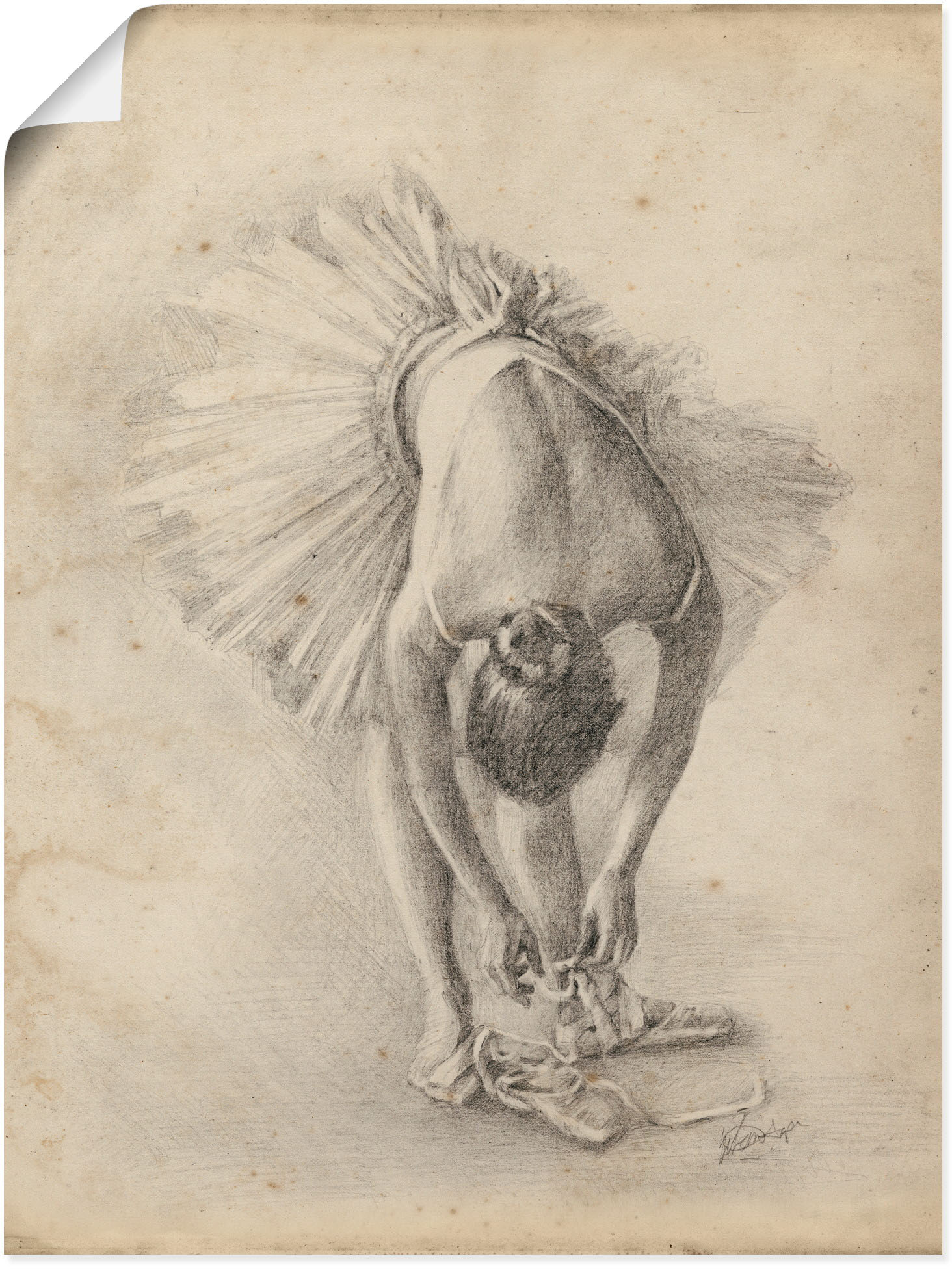 Artland Poster »Antike Ballerina Übung I«, Sport, (1 St.) von Artland