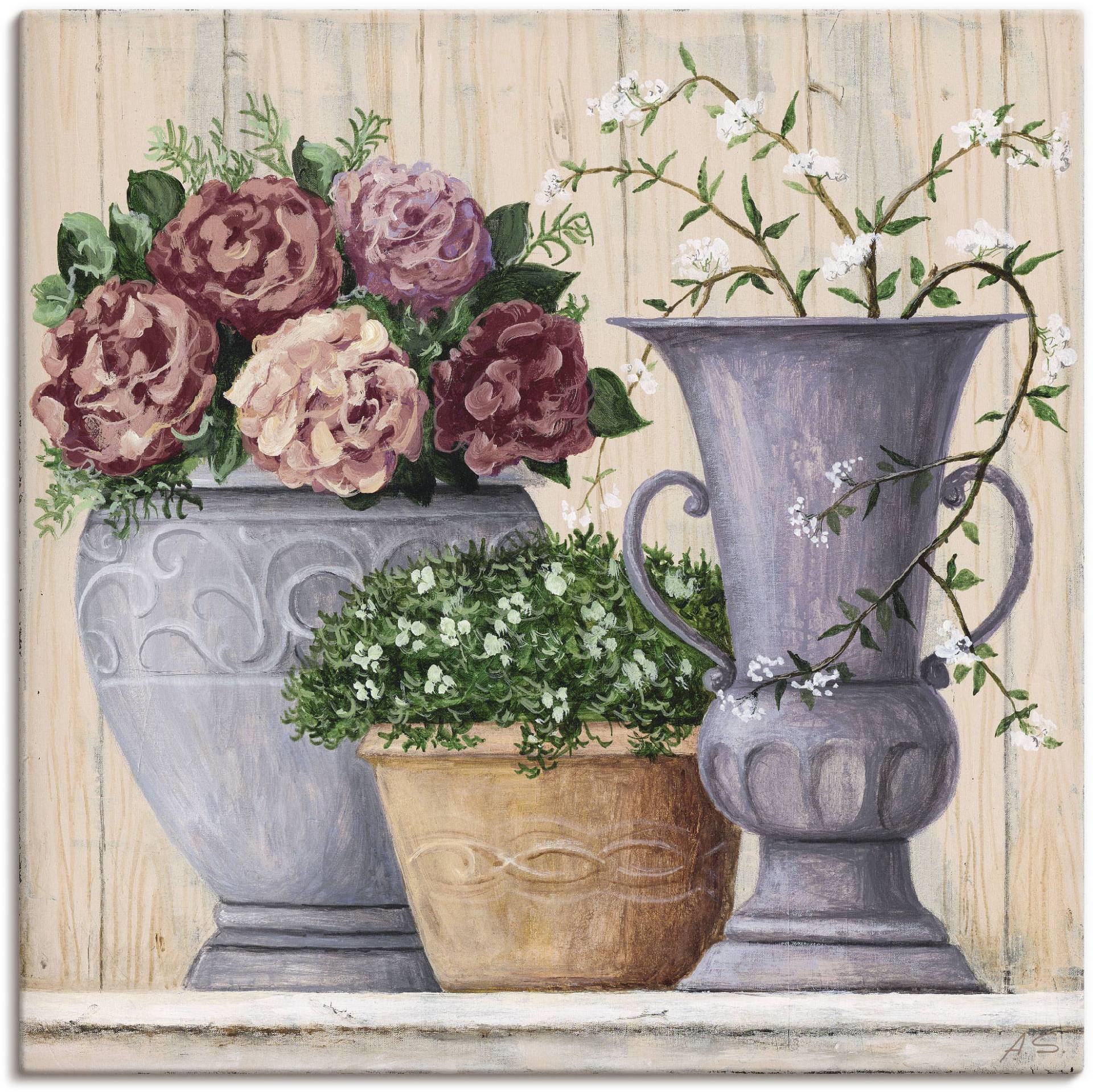 Artland Wandbild »Antike Blumen_hell«, Vasen & Töpfe, (1 St.), als Alubild, Outdoorbild, Leinwandbild, Poster, Wandaufkleber Artland Wandbild »Antike Blumen_hell«, Vasen & Töpfe, (1 St.), als Alubild, Outdoorbild, Leinwandbild, Poster, Wandaufkleber von Artland