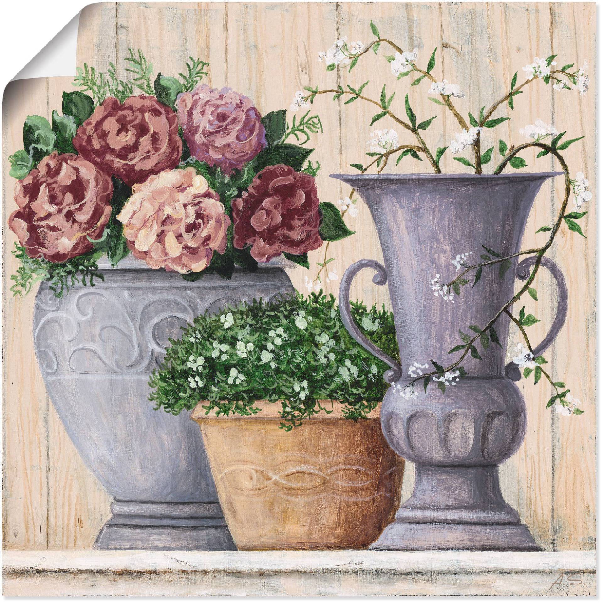 Artland Wandbild »Antike Blumen_hell«, Vasen & Töpfe, (1 St.), als Alubild, Outdoorbild, Leinwandbild, Poster, Wandaufkleber Artland Wandbild »Antike Blumen_hell«, Vasen & Töpfe, (1 St.), als Alubild, Outdoorbild, Leinwandbild, Poster, Wandaufkleber von Artland