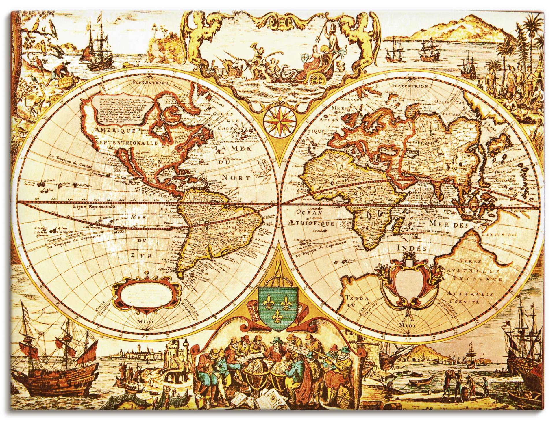 Artland Wandbild »Antike Weltkarte«, Landkarten, (1 St.) von Artland