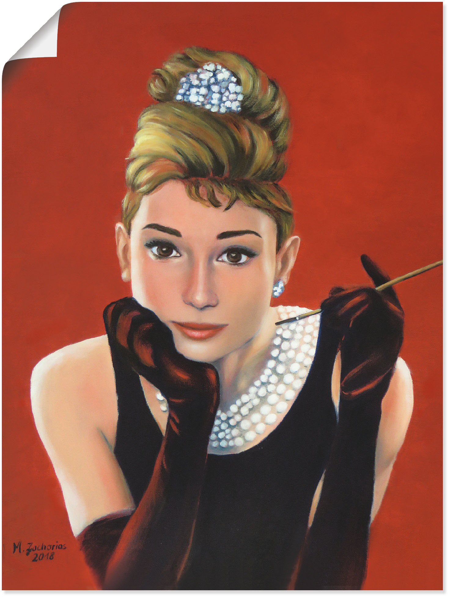 Artland Wandbild »Audrey Hepburn Porträt«, Stars, (1 St.), als Alubild, Outdoorbild, Leinwandbild, Poster, Wandaufkleber Artland Wandbild »Audrey Hepburn Porträt«, Stars, (1 St.), als Alubild, Outdoorbild, Leinwandbild, Poster, Wandaufkleber von Artland