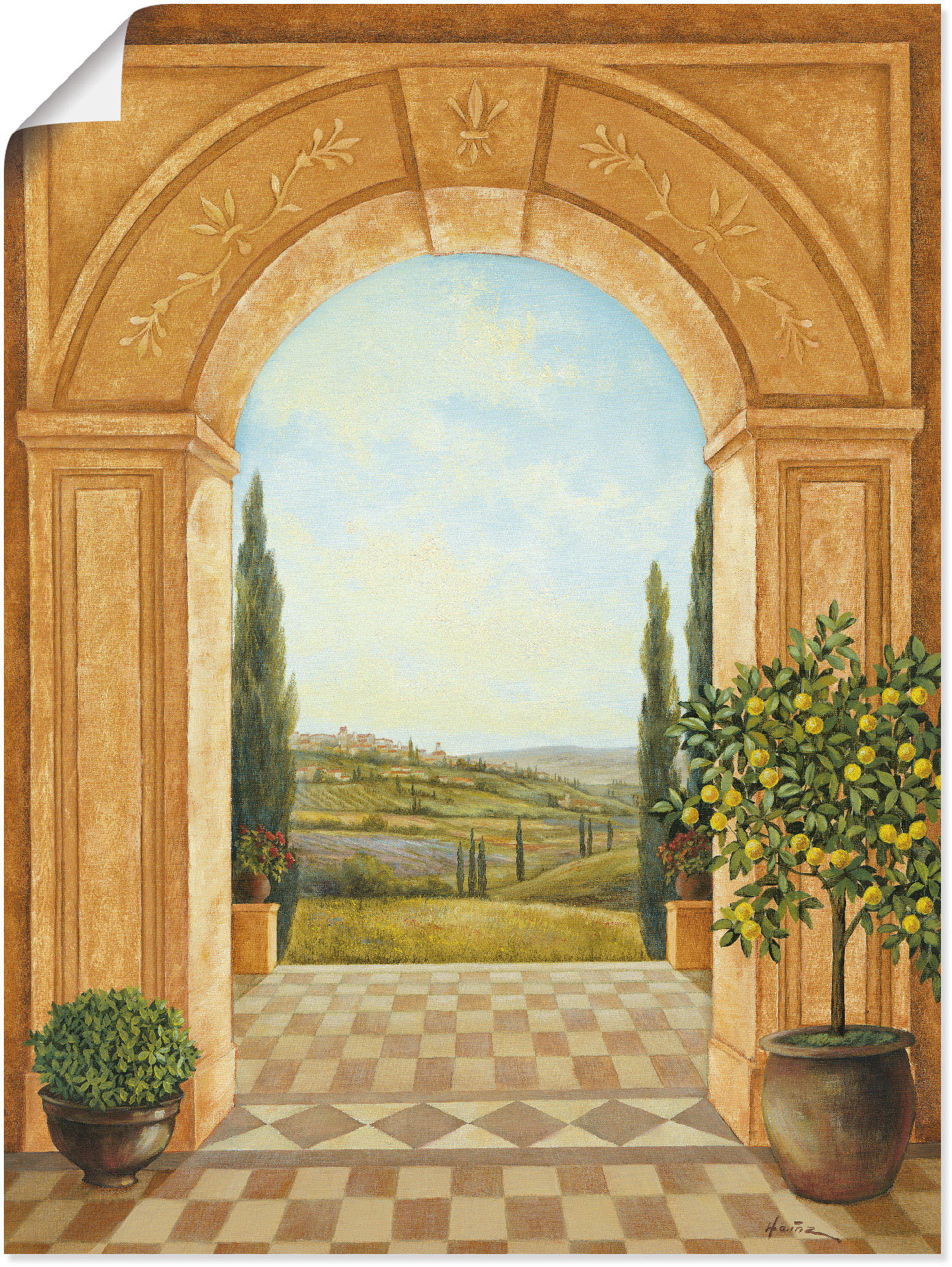 Artland Wandbild »Ausblick mit Zitronenbaum«, Fensterblick, (1 St.) von Artland