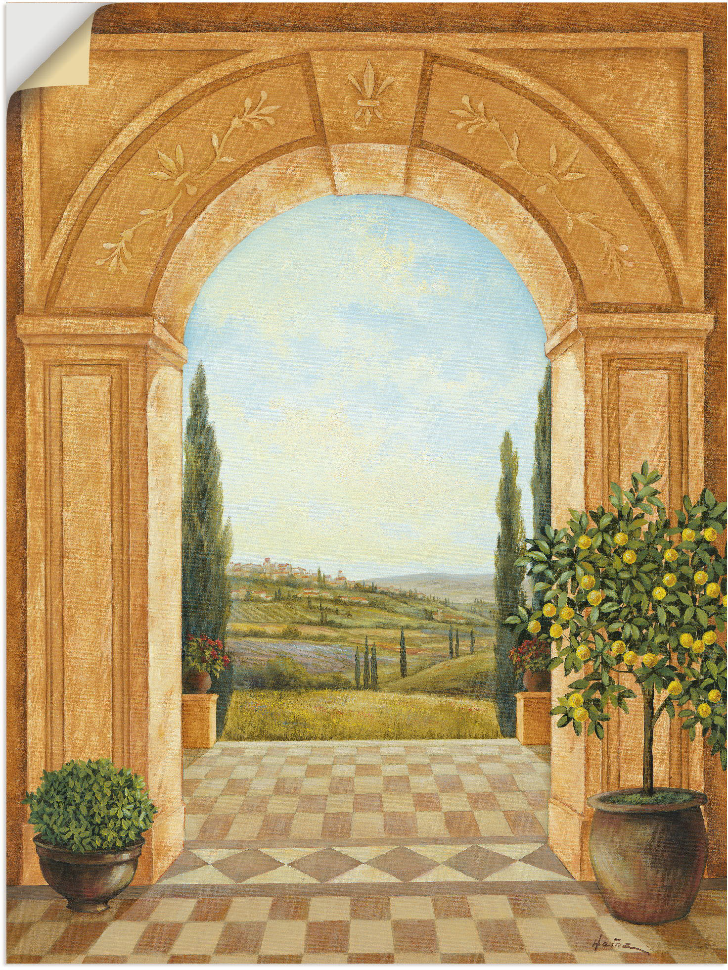Artland Wandbild »Ausblick mit Zitronenbaum«, Fensterblick, (1 St.), als Leinwandbild, Poster, Wandaufkleber in verschied. Grössen Artland Wandbild »Ausblick mit Zitronenbaum«, Fensterblick, (1 St.), als Leinwandbild, Poster, Wandaufkleber in verschied. Grössen von Artland
