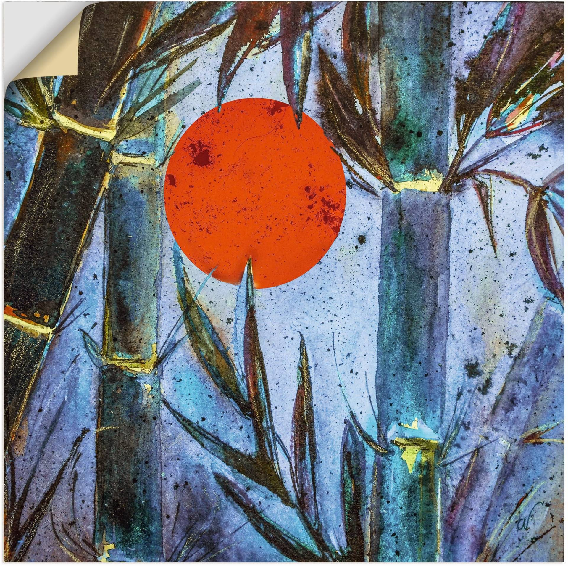 Artland Wandfolie »Bambus im blauen Licht«, Arrangements, (1 St.), selbstklebend von Artland