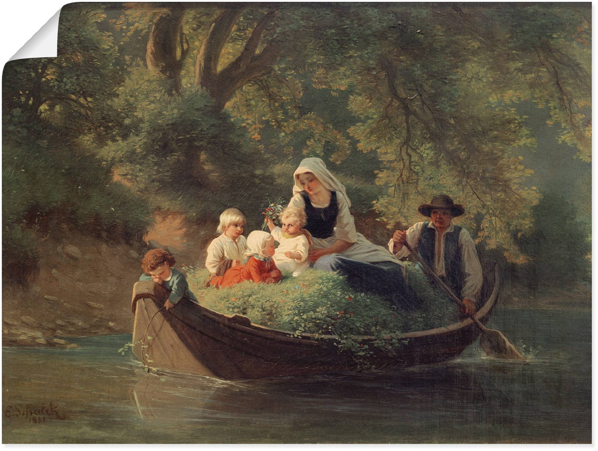 Artland Wandbild »Bauernfamilie in einem Boot«, Gruppen & Familien, (1 St.), als Leinwandbild, Poster in verschied. Grössen von Artland