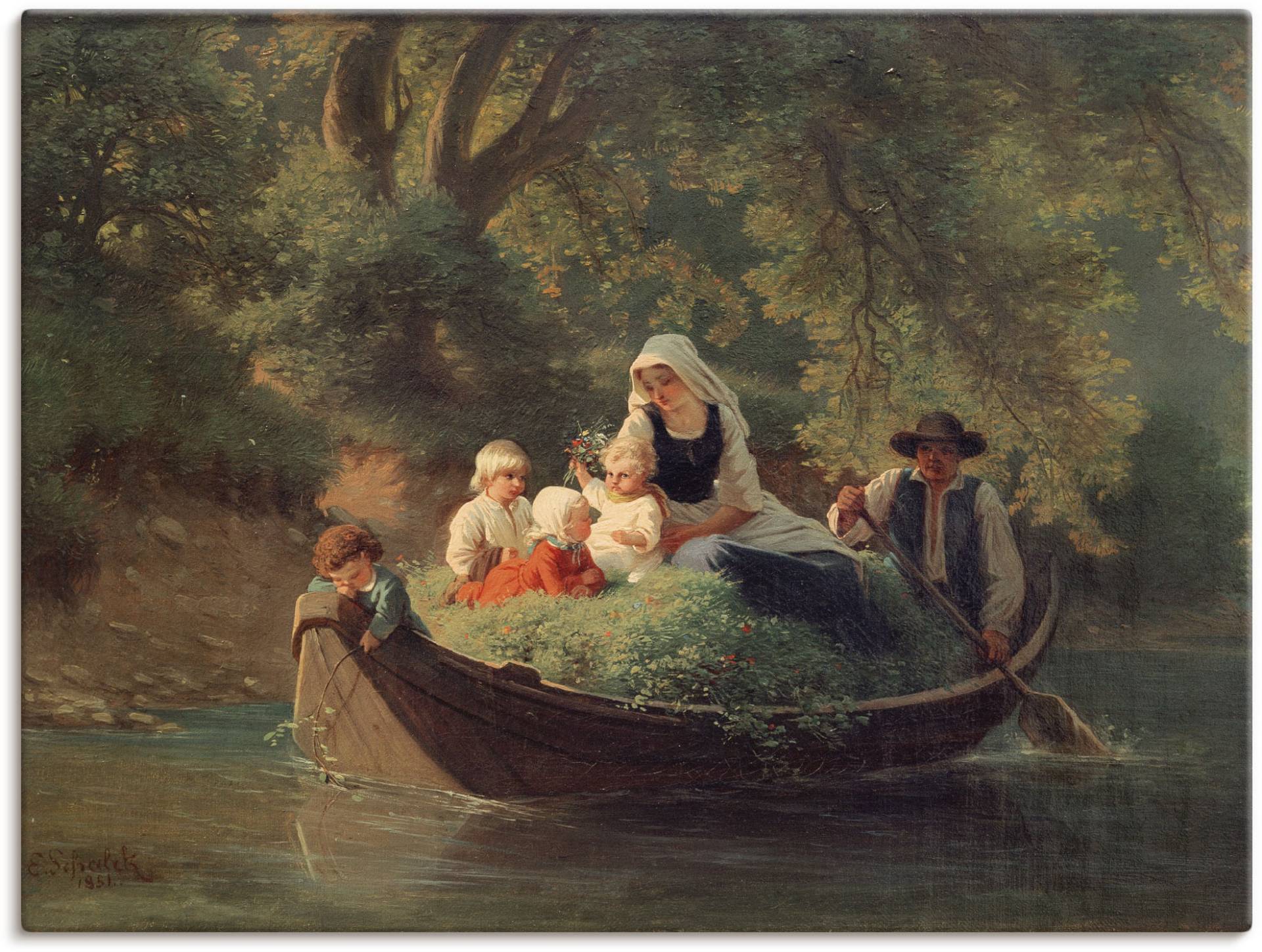 Artland Wandbild »Bauernfamilie in einem Boot«, Gruppen & Familien, (1 St.), als Leinwandbild, Poster in verschied. Grössen von Artland