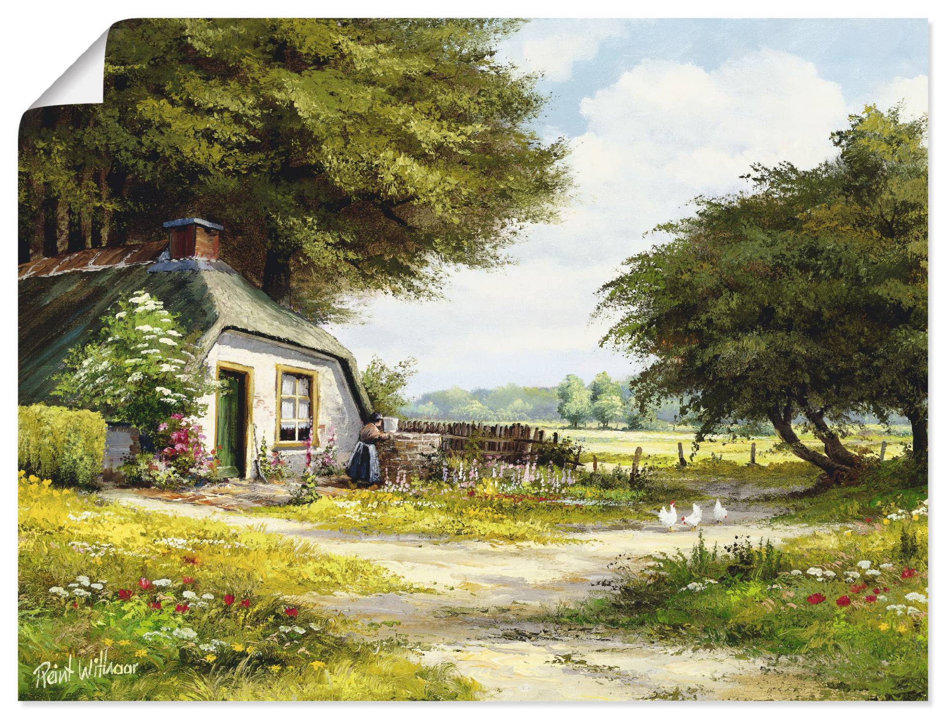 Artland Wandbild »Bauernhaus«, Garten, (1 St.), als Leinwandbild, Poster in verschied. Grössen von Artland