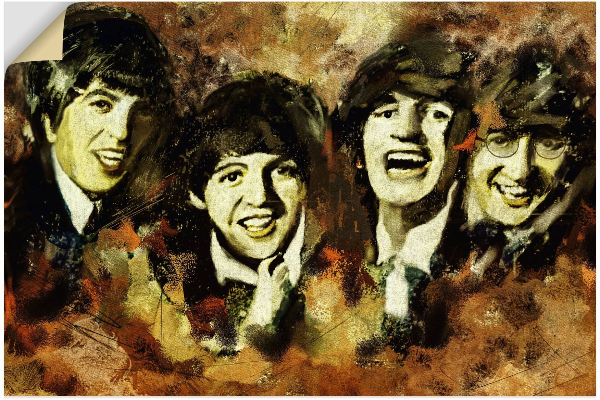 Artland Wandbild »Beatles«, Bilder von berühmten Musikern, (1 St.), als Leinwandbild, Wandaufkleber in verschied. Grössen von Artland