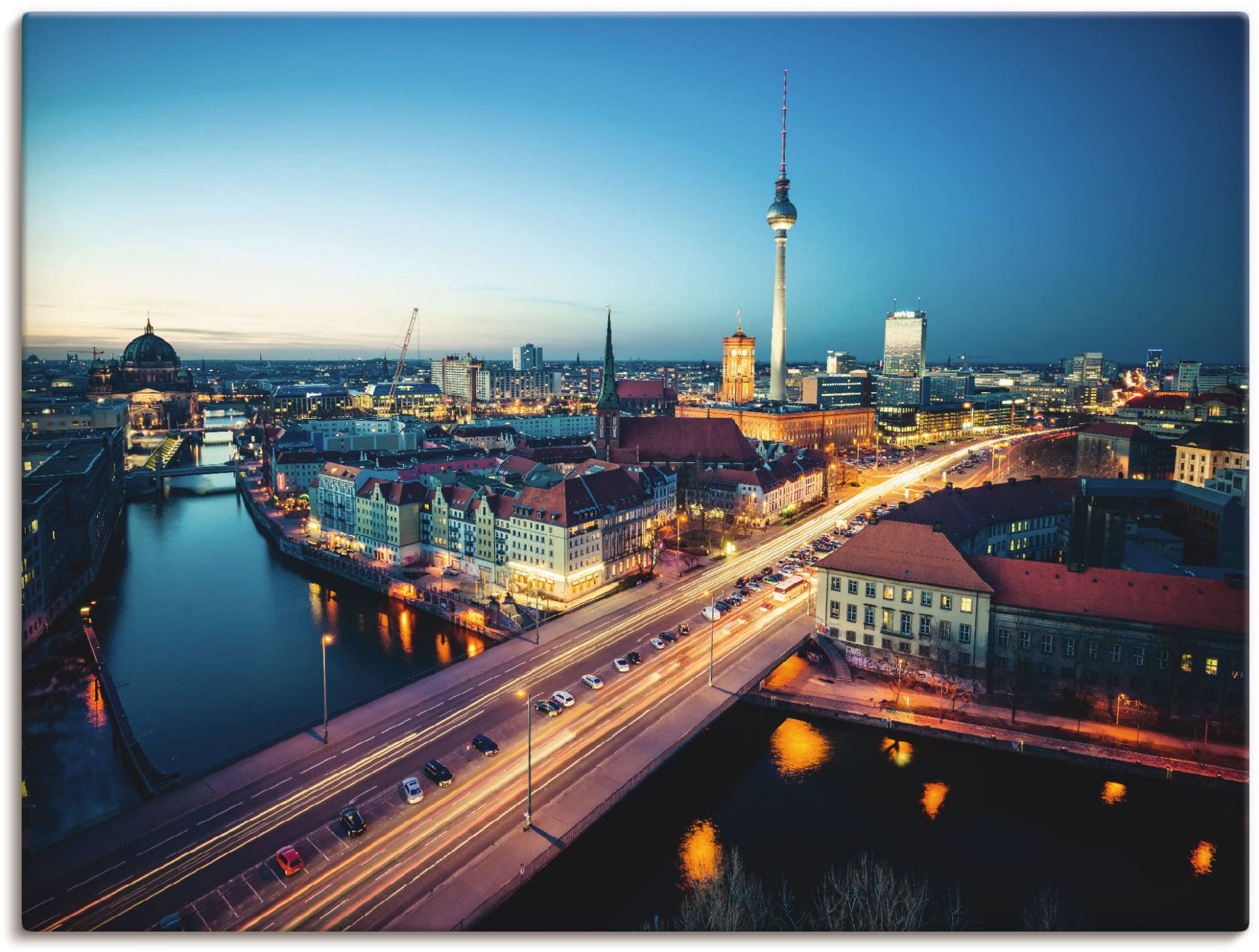 Artland Wandbild »Berlin Cityscape am Abend«, Deutschland, (1 St.) von Artland