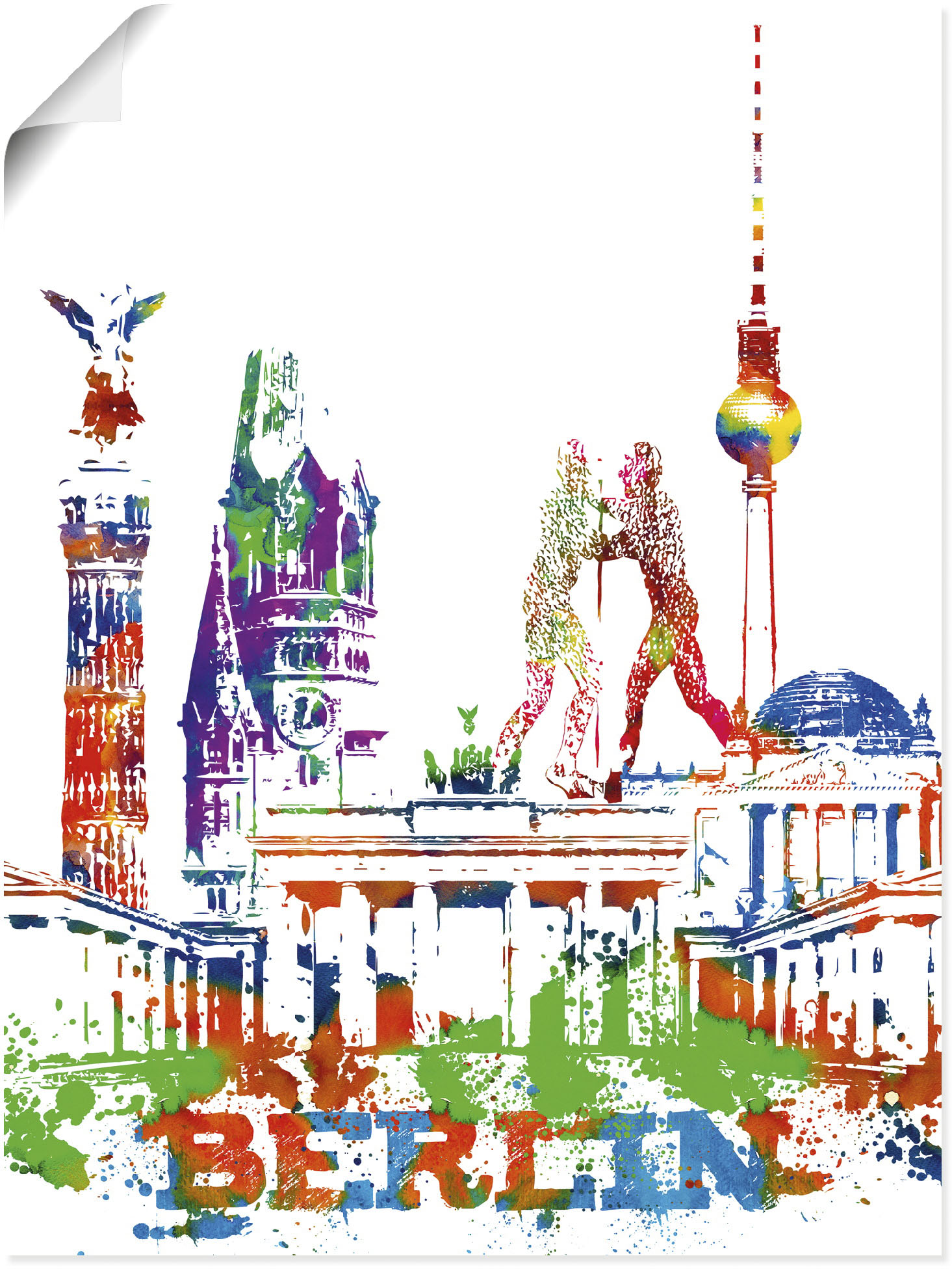 Artland Wandbild »Berlin Grafik«, Berlin, (1 St.), als Alubild, Leinwandbild, Wandaufkleber oder Poster in versch. Grössen von Artland