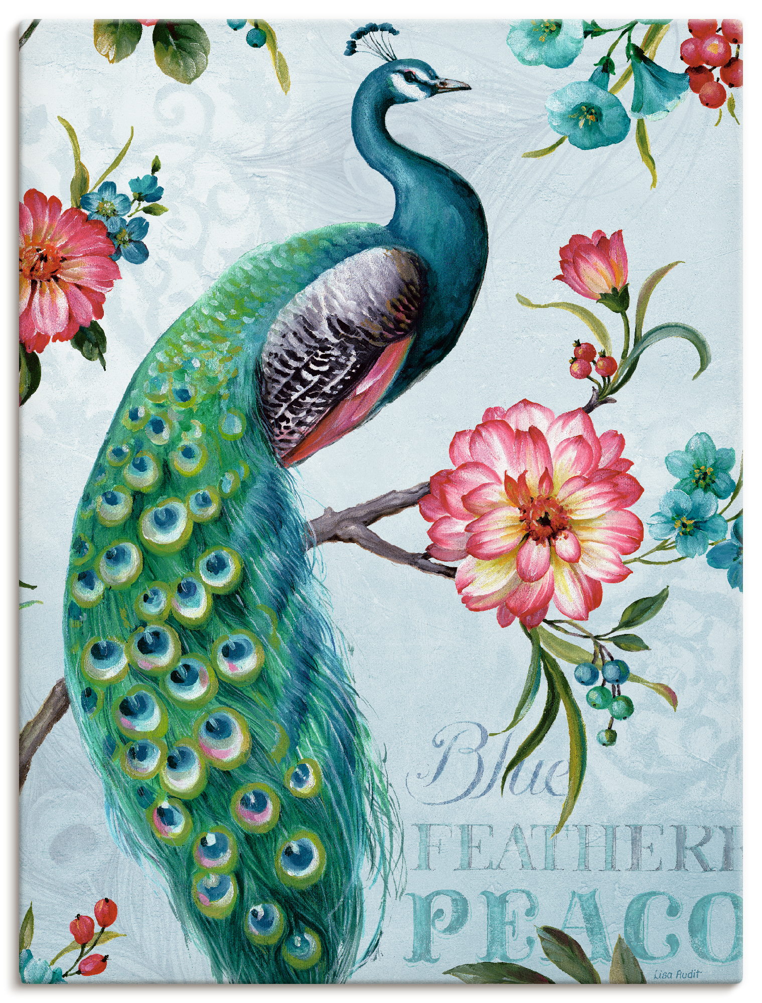 Artland Wandbild »Blau gepfederter Pfau«, Vögel, (1 St.) von Artland