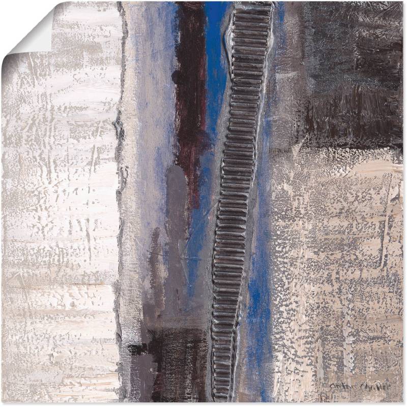 Artland Wandbild »Blau-silber Abstrakt I«, Muster, (1 St.), als Alubild, Outdoorbild, Leinwandbild, Poster in verschied. Grössen von Artland