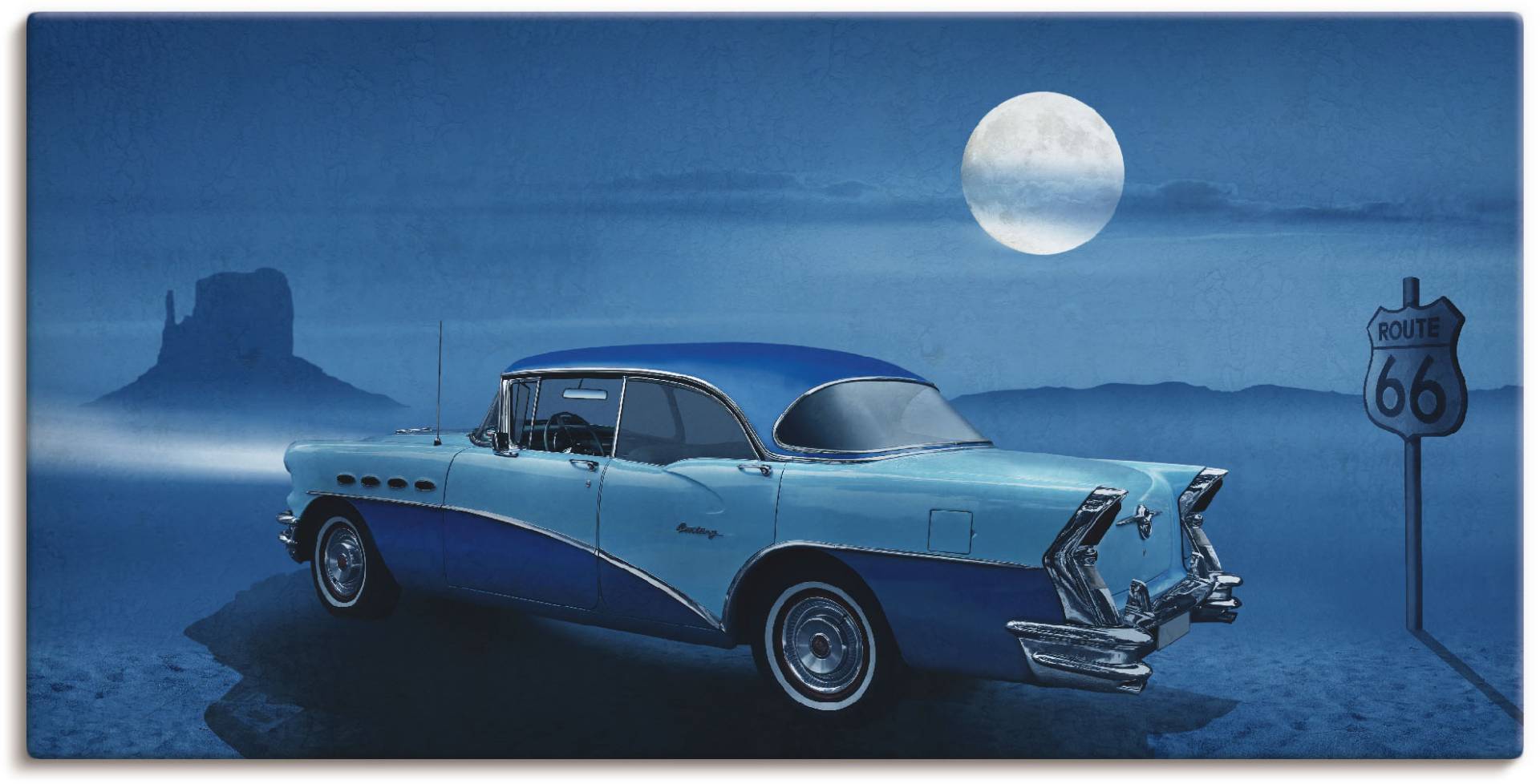 Artland Wandbild »Blaue Nacht auf der Route 66«, Auto, (1 St.) von Artland