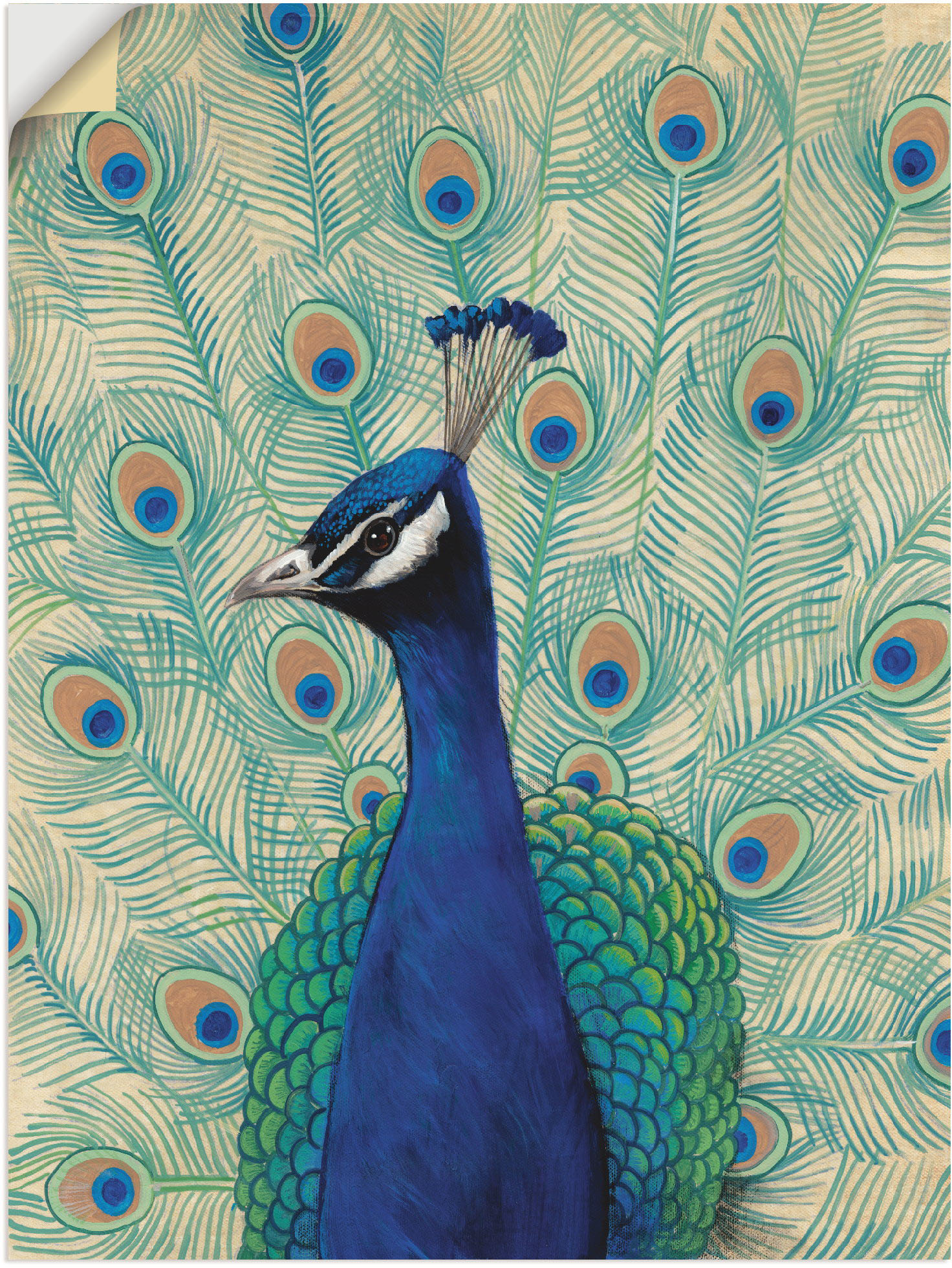 Artland Wandfolie »Blauer Pfau II«, Vögel, (1 St.), selbstklebend von Artland