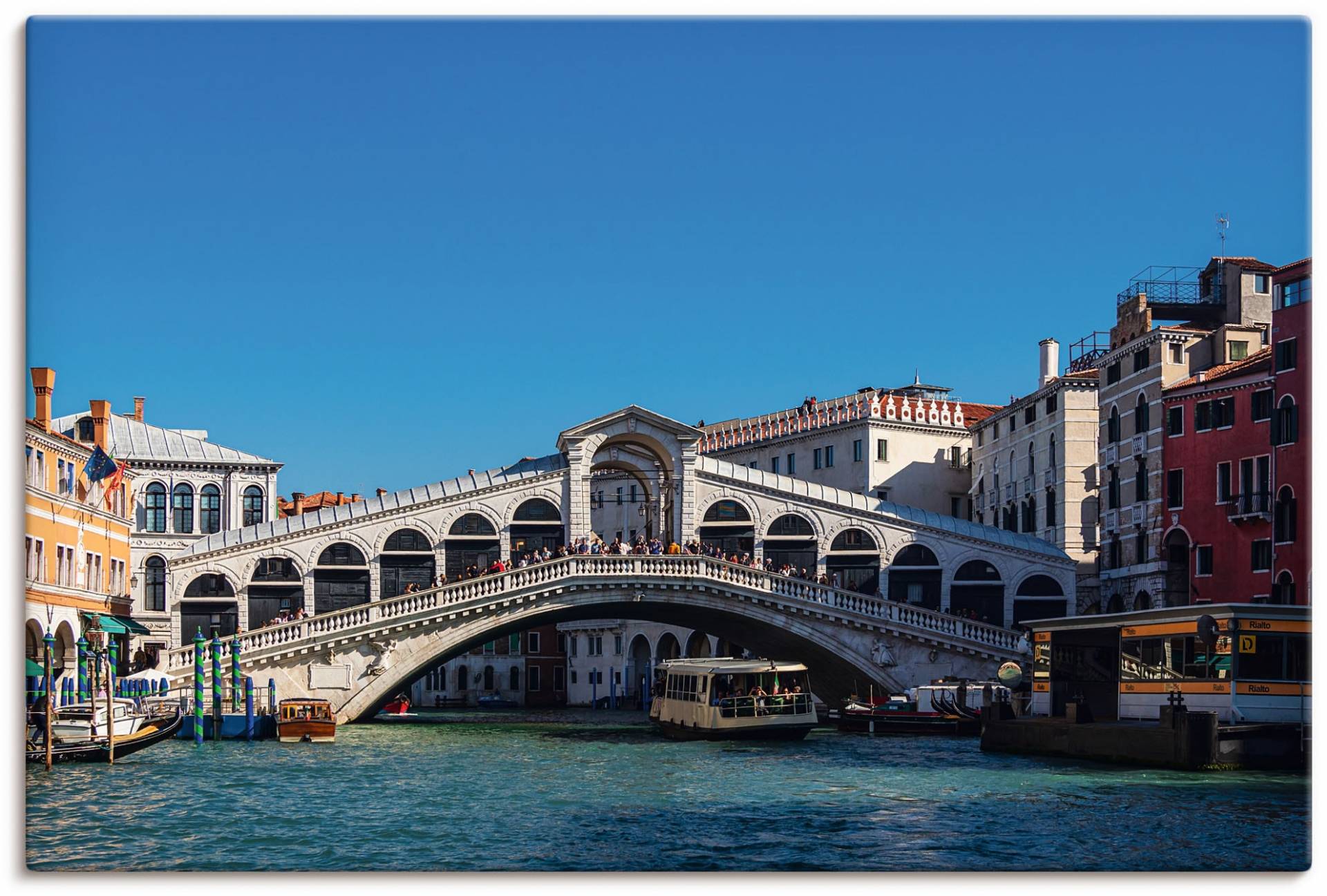 Artland Leinwandbild »Blick auf die Rialto Brücke in Venedig«, Venedig, (1 St.), auf Keilrahmen gespannt von Artland