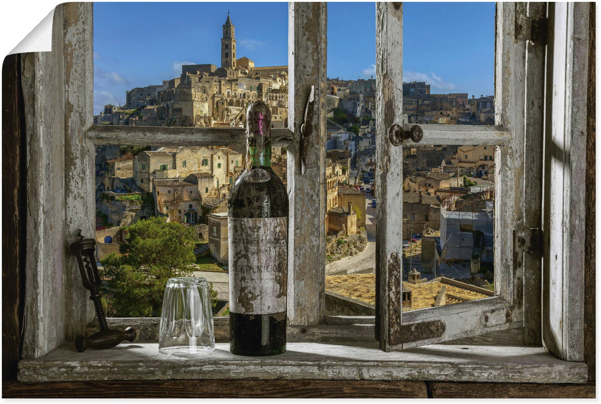 Artland Wandbild »Blick aus dem Fenster Matera, Italien«, Fenster & Türen, (1 St.) von Artland