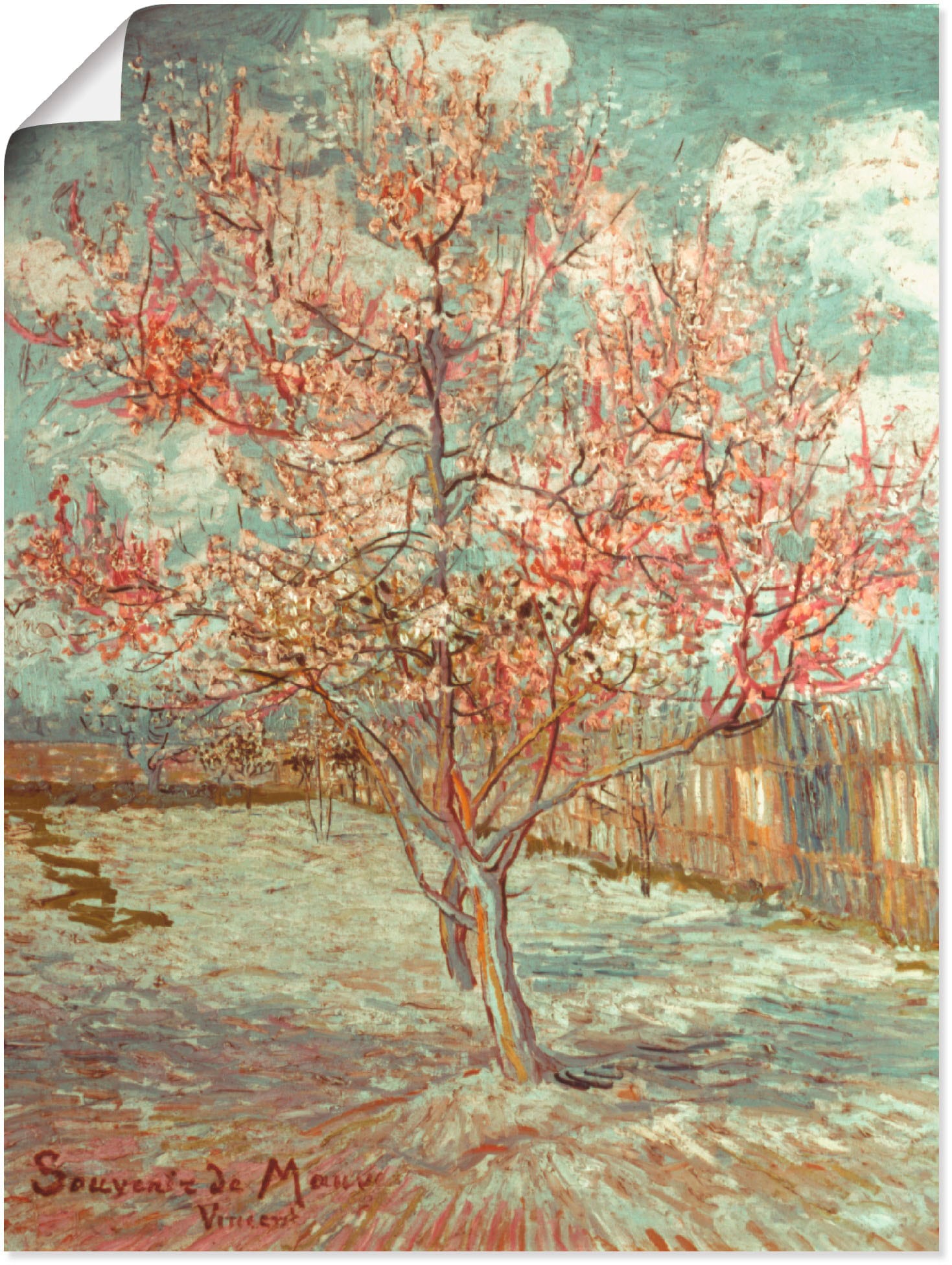 Artland Wandbild »Blühender Pfirsichbaum, 1888«, Wiesen & Bäume, (1 St.) von Artland