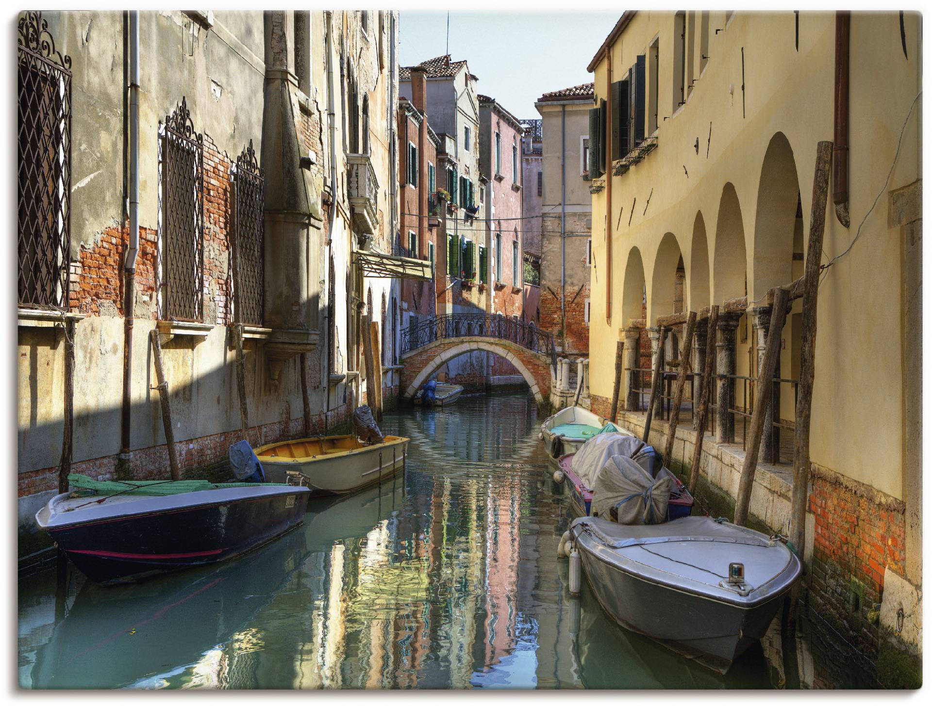 Artland Wandbild »Boote auf Kanal in Venedig«, Italien, (1 St.), als Alubild, Outdoorbild, Leinwandbild, Poster in verschied. Grössen von Artland