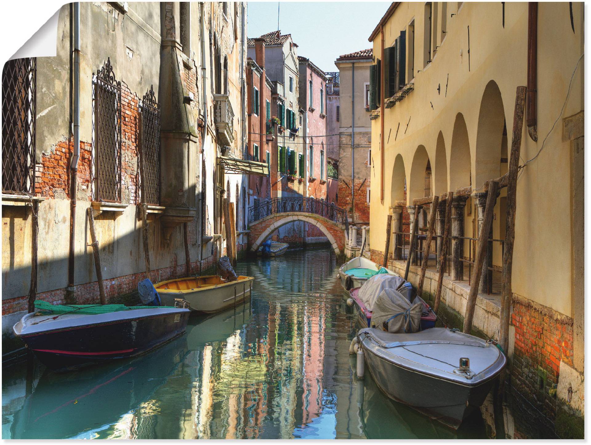 Artland Wandbild »Boote auf Kanal in Venedig«, Italien, (1 St.) von Artland
