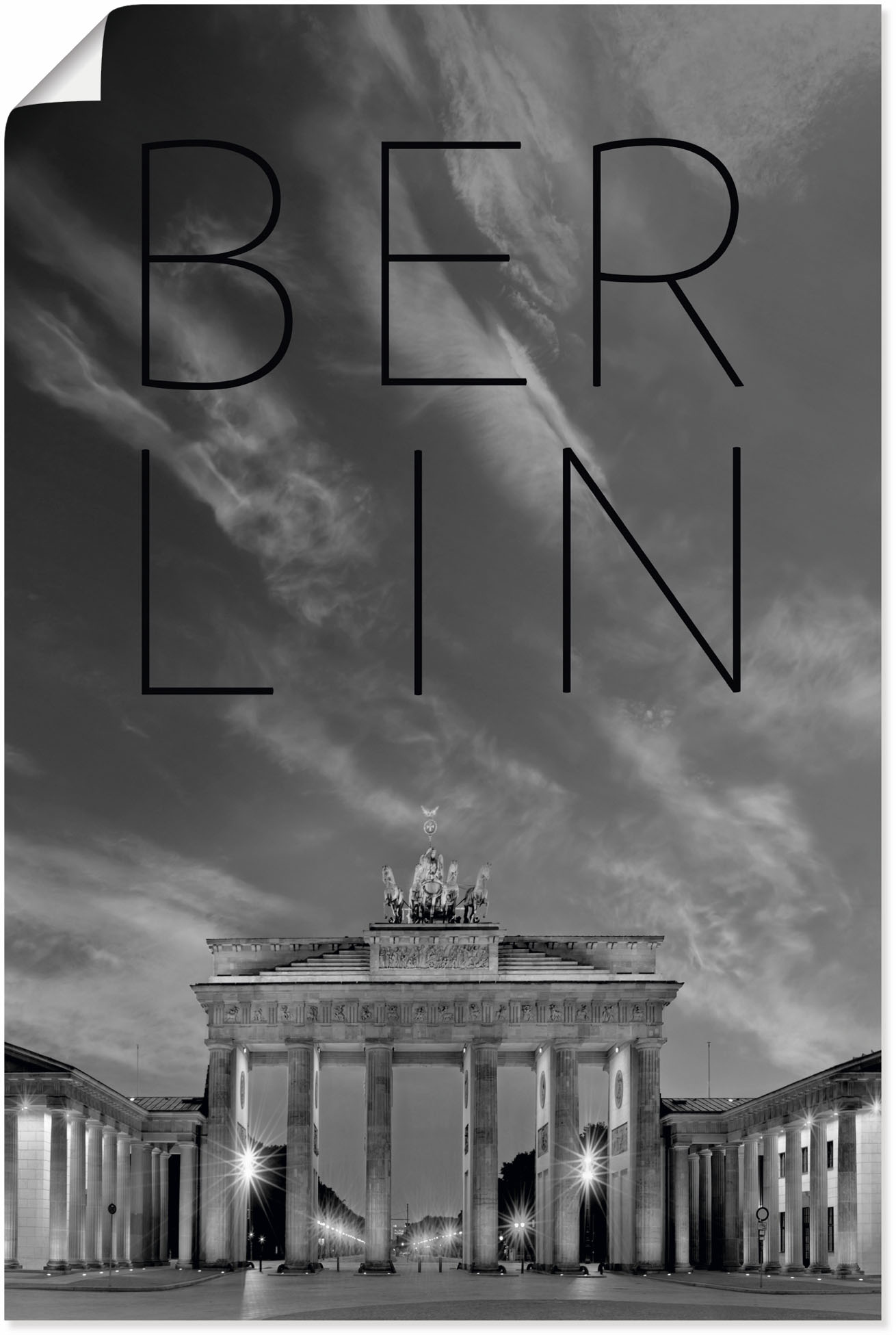 Artland Wandbild »Brandenburger Tor in Berlin«, Berlin, (1 St.), als Poster, Wandaufkleber in verschied. Grössen von Artland