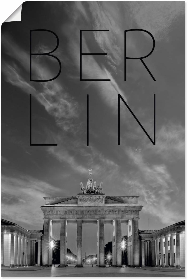 Artland Wandbild »Brandenburger Tor in Berlin«, Berlin, (1 St.), als Poster, Wandaufkleber in verschied. Grössen von Artland