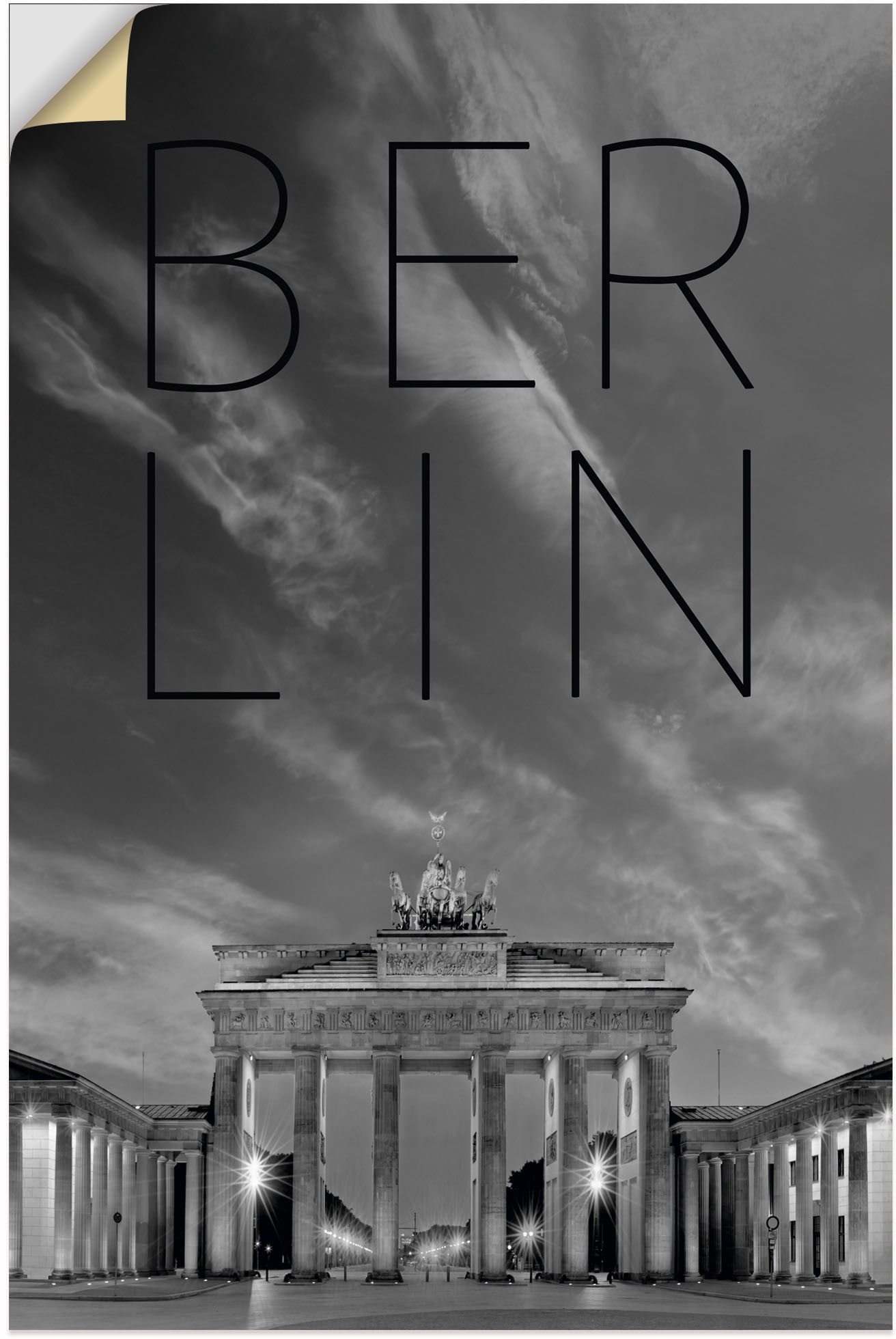 Artland Wandbild »Brandenburger Tor in Berlin«, Berlin, (1 St.), als Poster, Wandaufkleber in verschied. Grössen von Artland