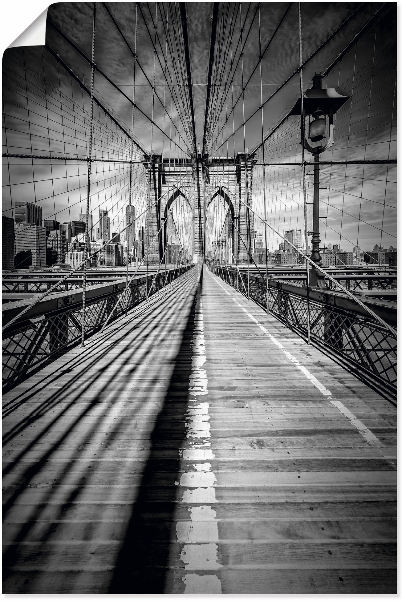 Artland Wandbild »Brooklyn Bridge, New York City Monochrom«, New York, (1 St.) von Artland