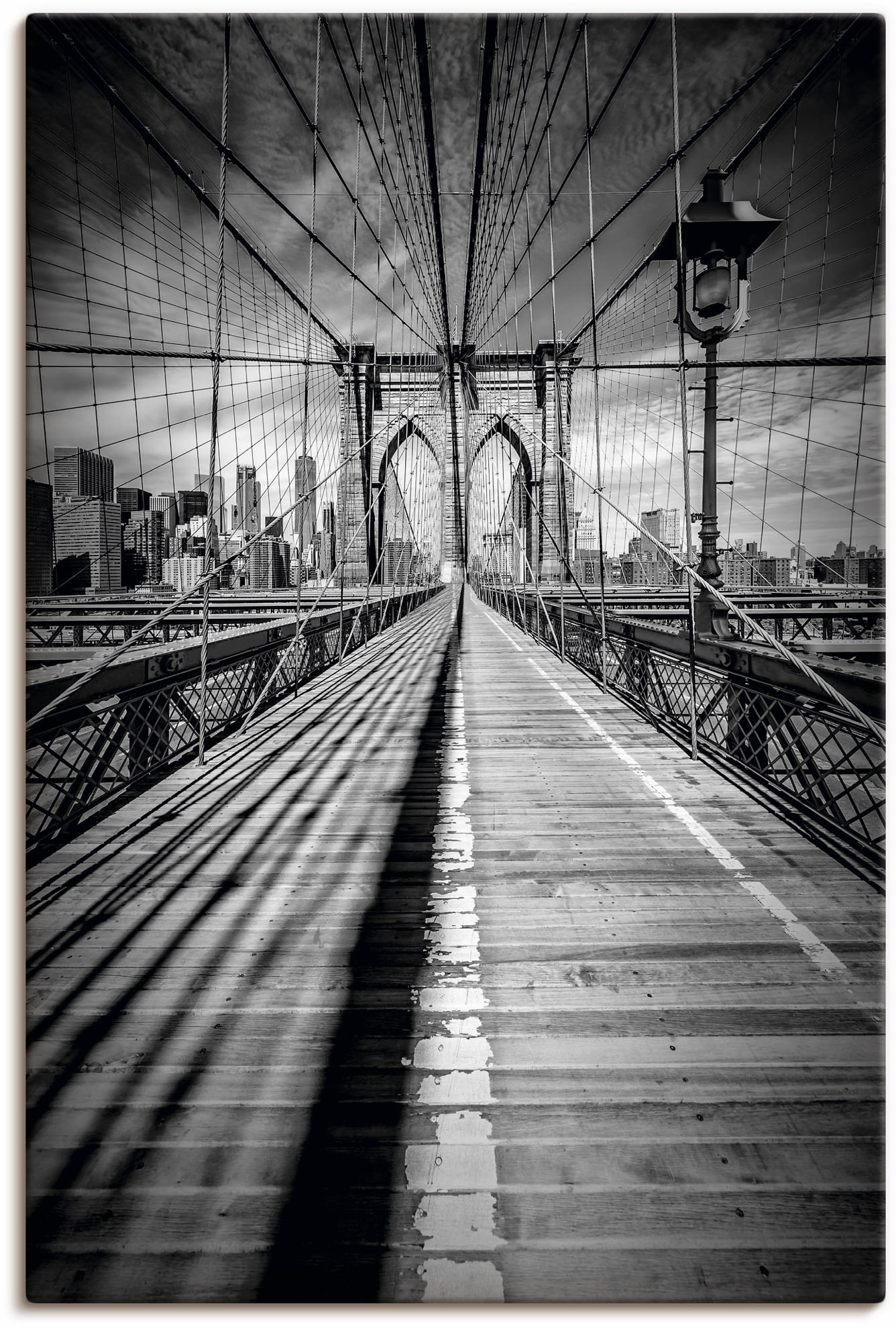 Artland Wandbild »Brooklyn Bridge, New York City Monochrom«, New York, (1 St.) von Artland