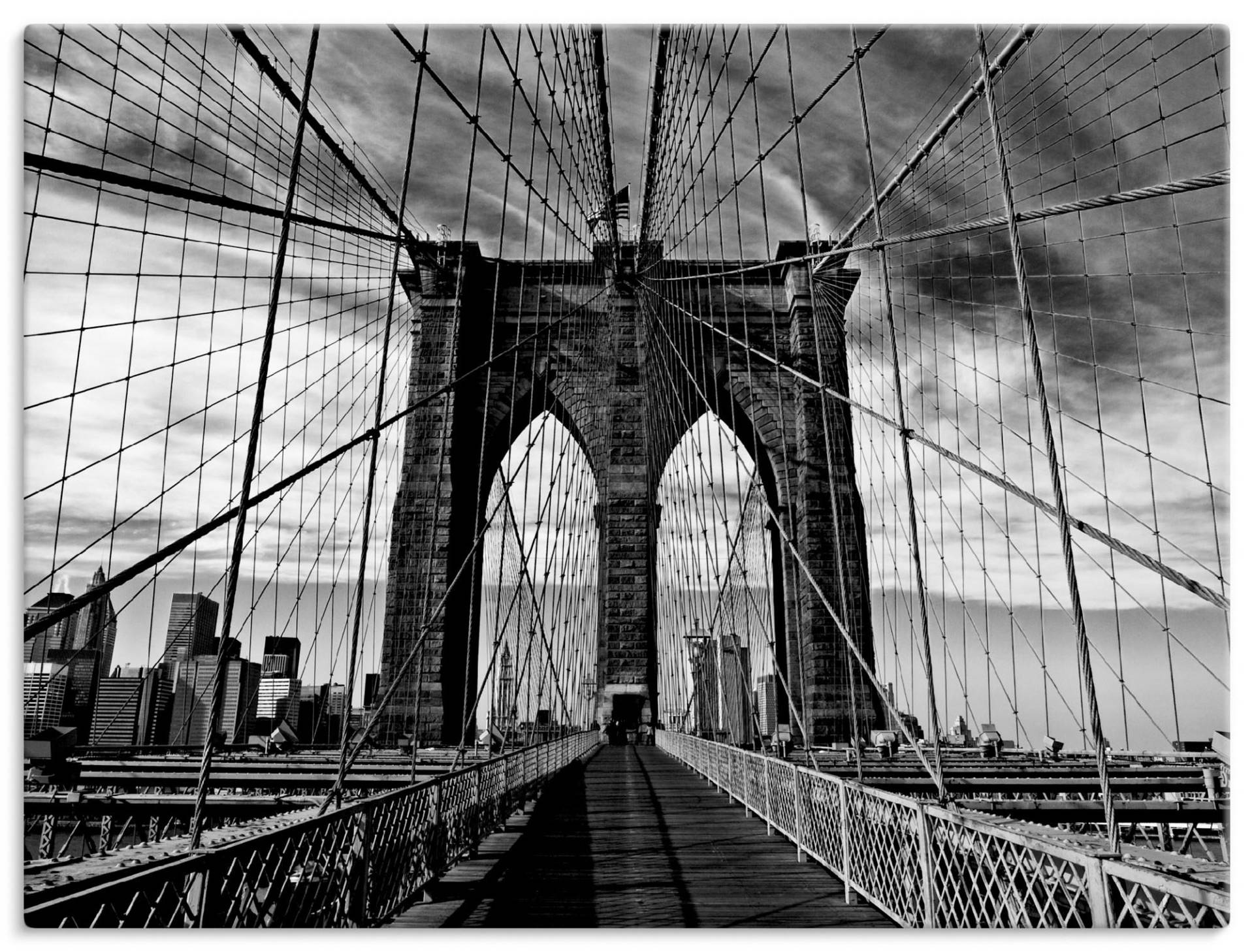 Artland Wandbild »Brooklyn Bridge - schwarz/weiss«, Brücken, (1 St.) von Artland